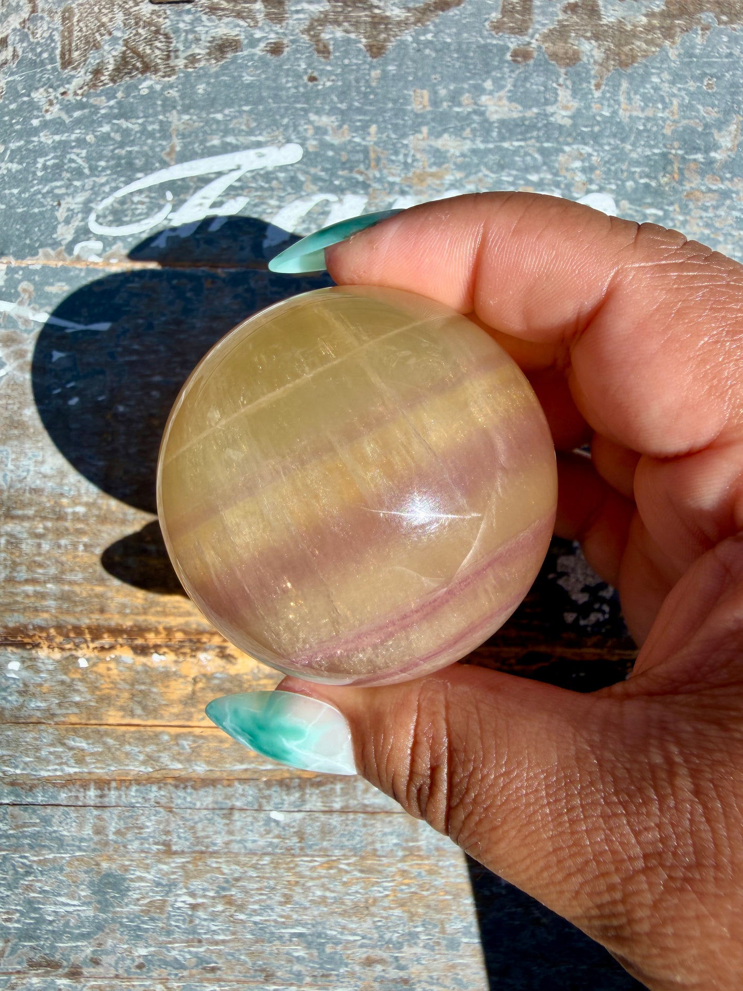 Gorgeous Yellow Candy Fluorite Sphere | Opt O