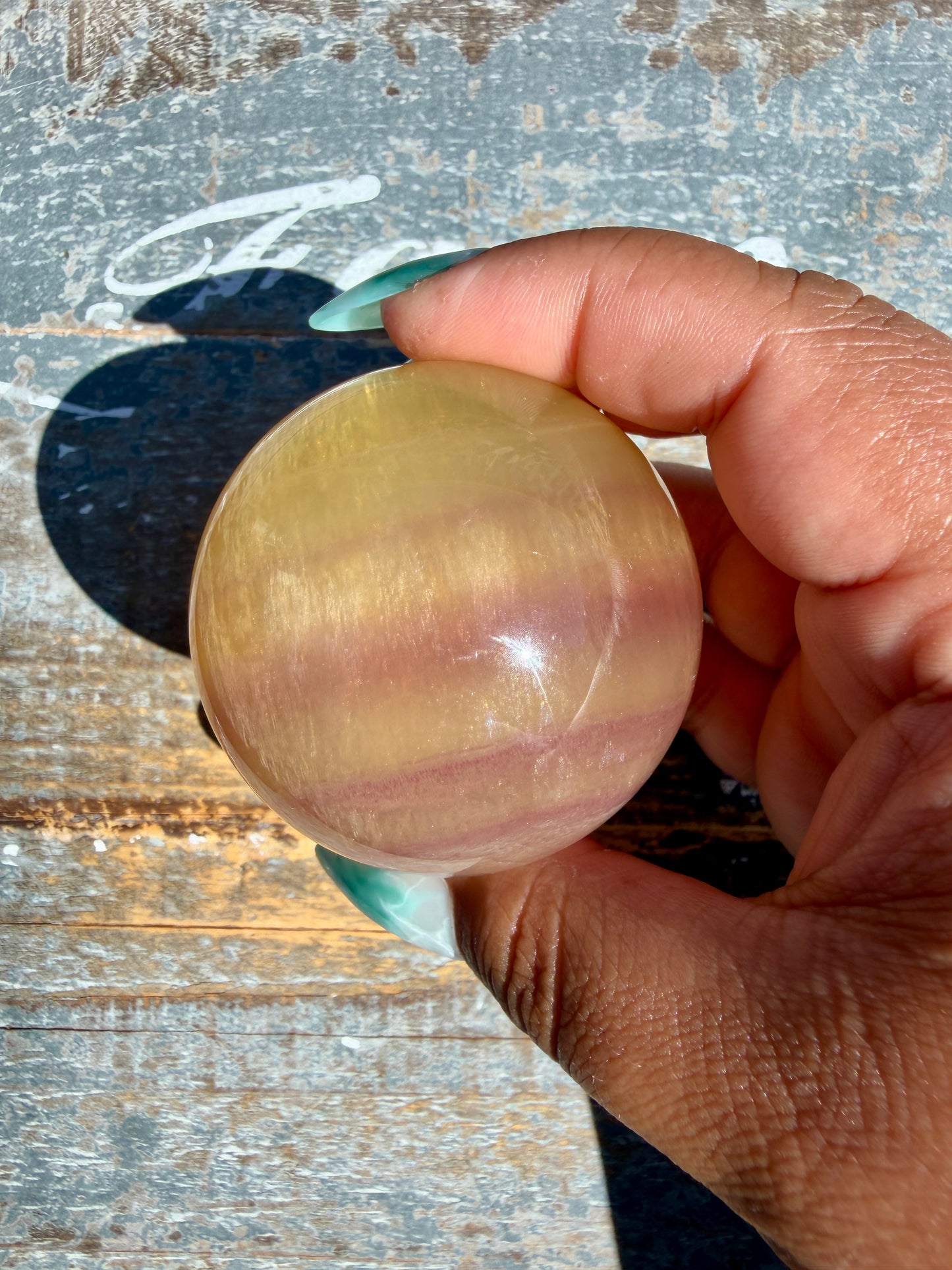 Gorgeous Yellow Candy Fluorite Sphere | Opt O