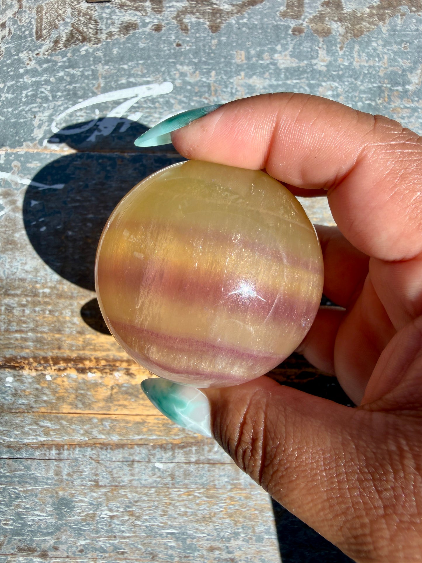 Gorgeous Yellow Candy Fluorite Sphere | Opt O