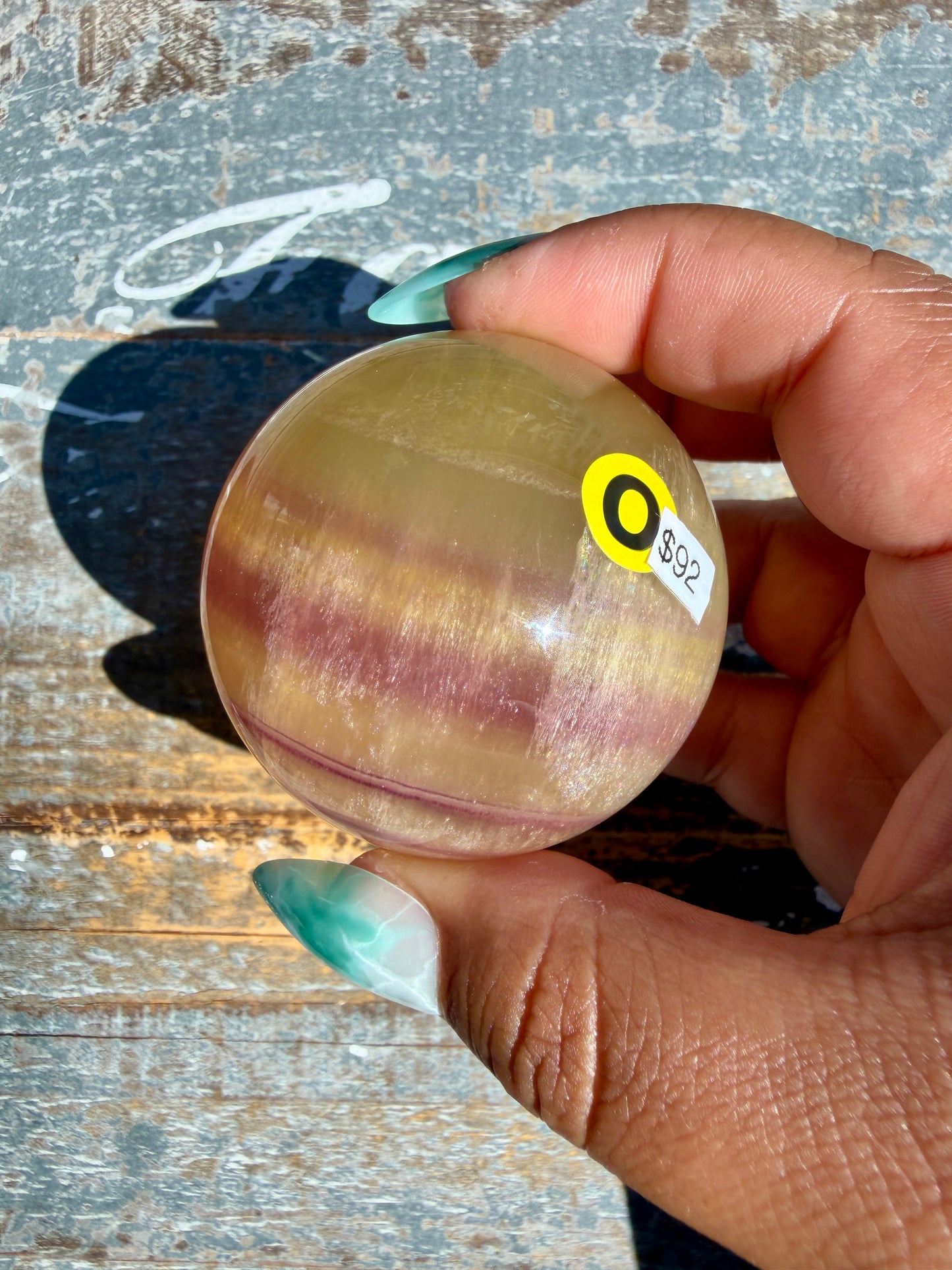 Gorgeous Yellow Candy Fluorite Sphere | Opt O