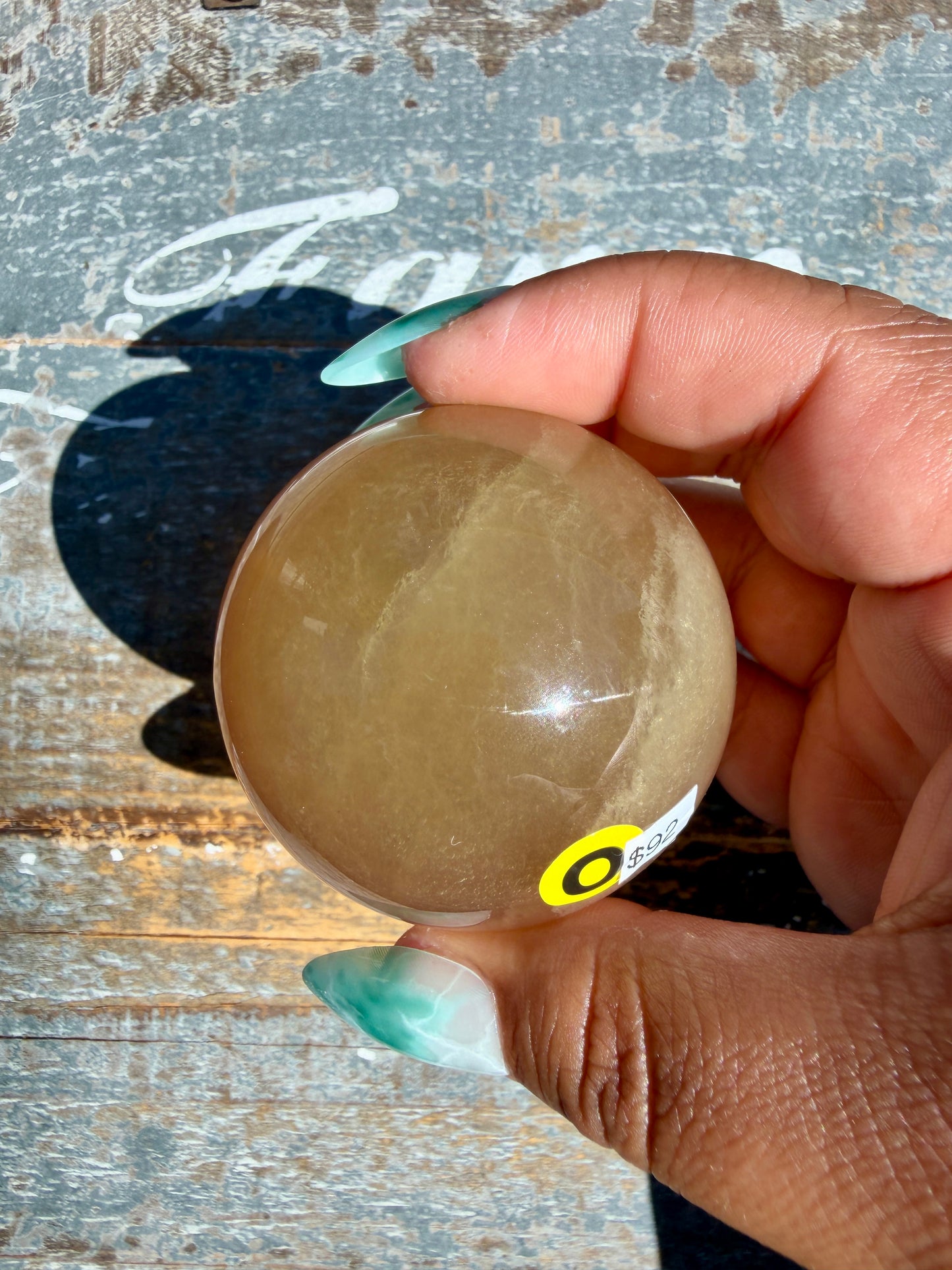 Gorgeous Yellow Candy Fluorite Sphere | Opt O