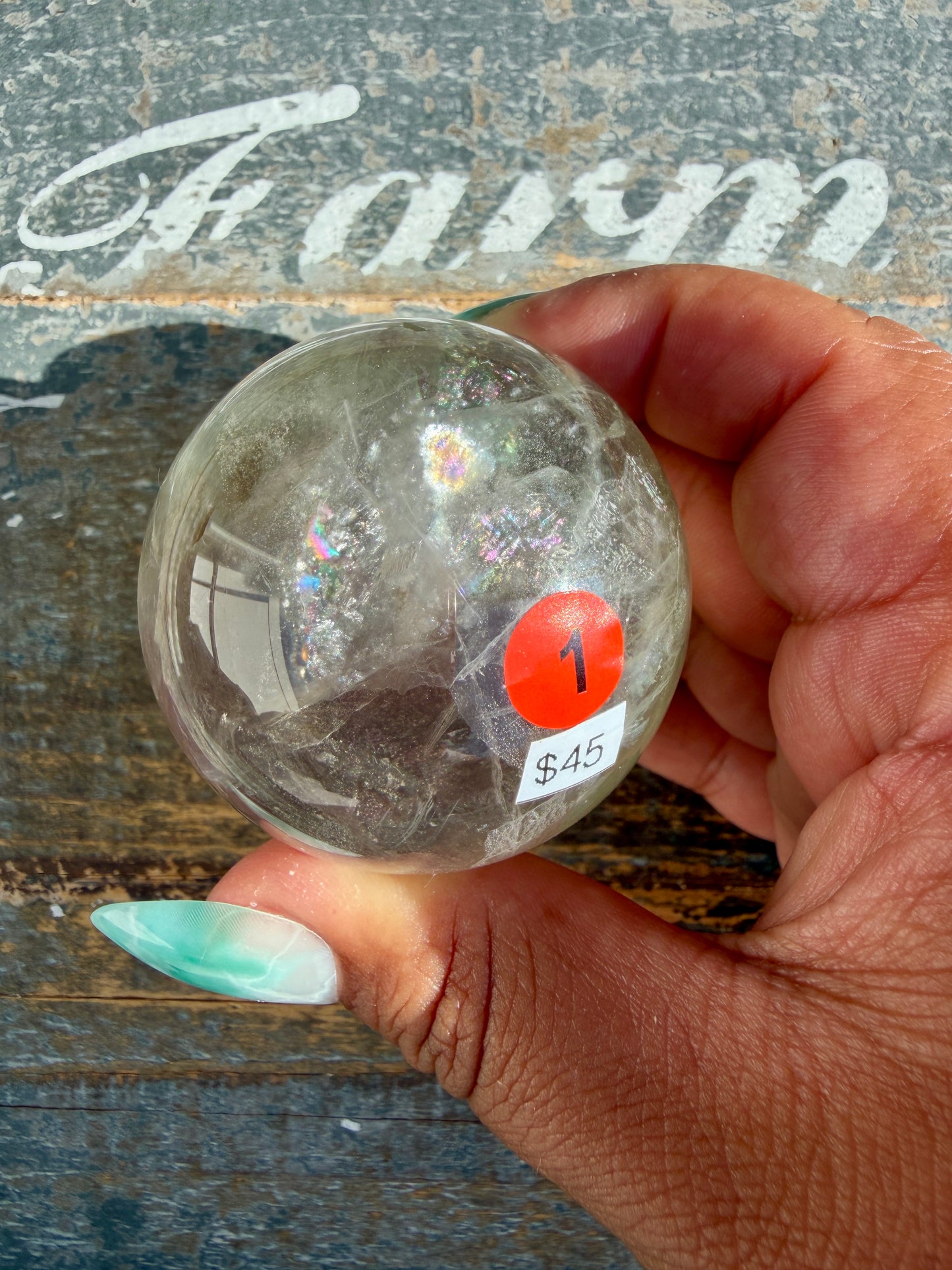 Gorgeous Stormy Water Fluorite Sphere | Opt 1