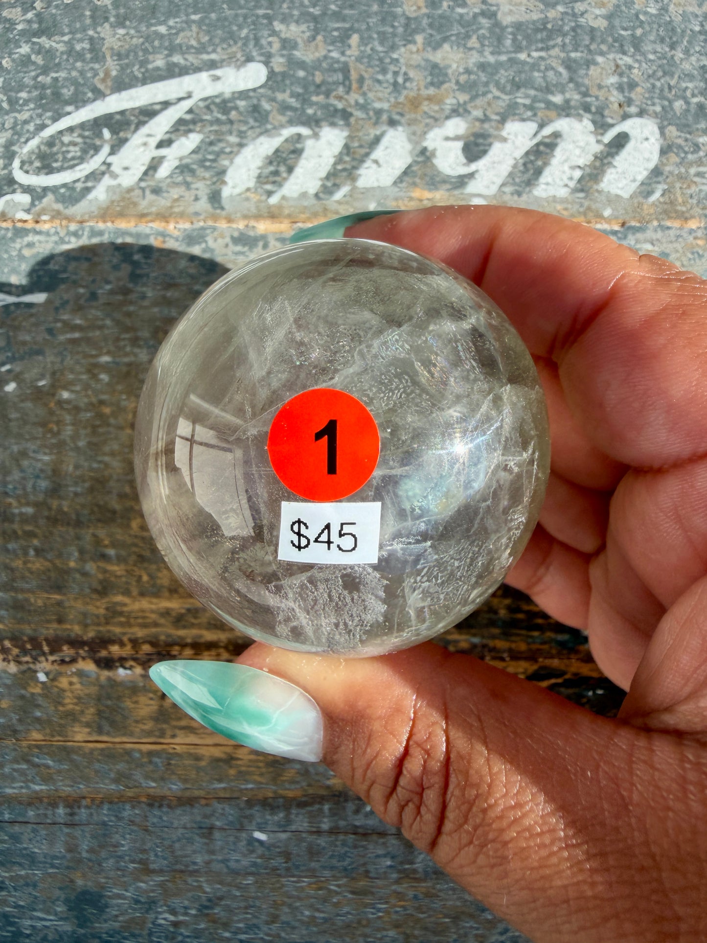 Gorgeous Stormy Water Fluorite Sphere | Opt 1