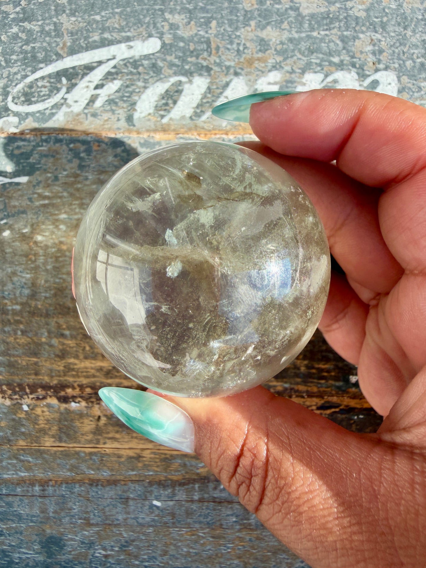 Gorgeous Stormy Water Fluorite Sphere | Opt 1