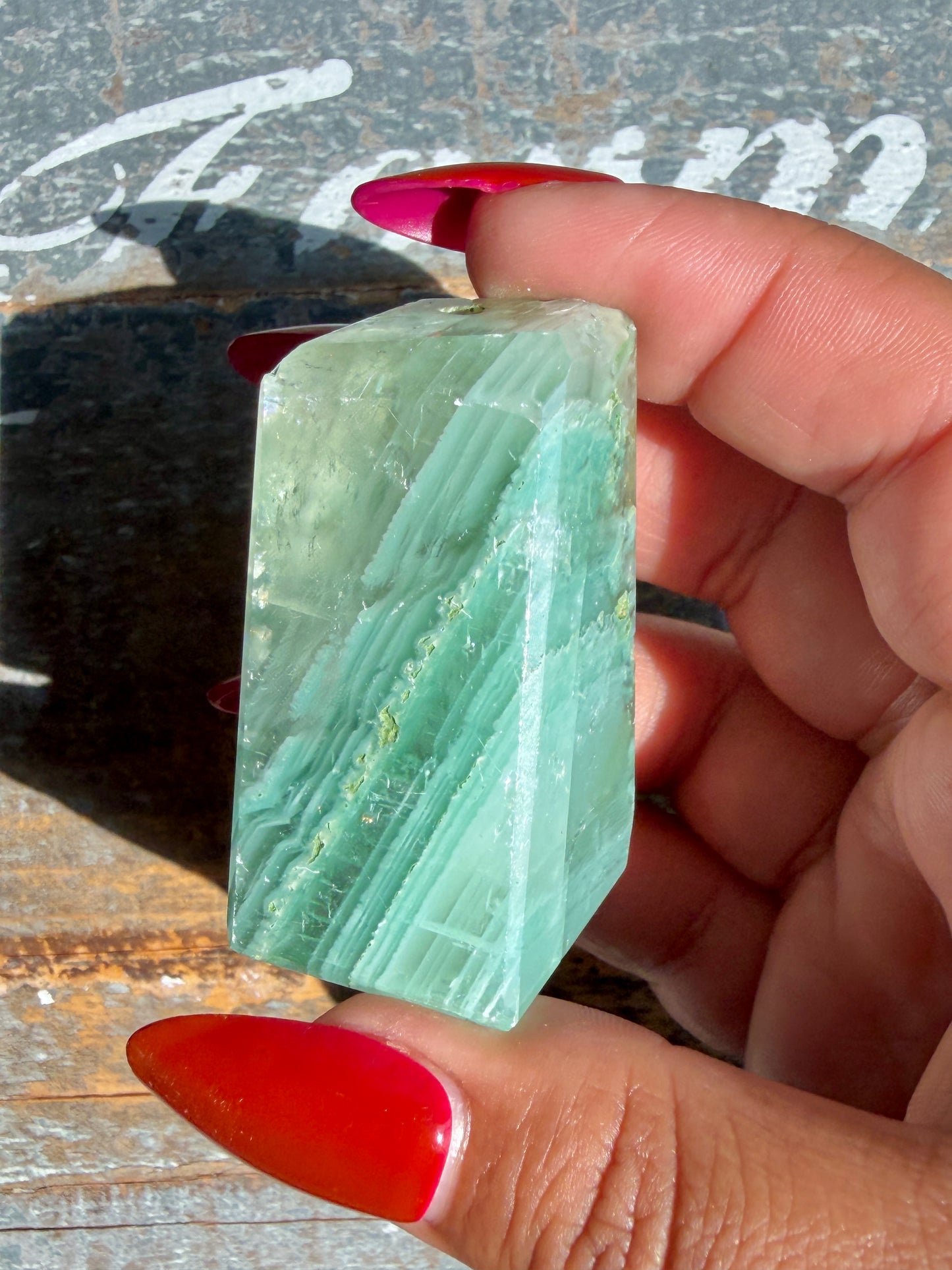 Gorgeous Optical Calcite + Moss Agate Combo Mineral Freeform From India | Opt 33