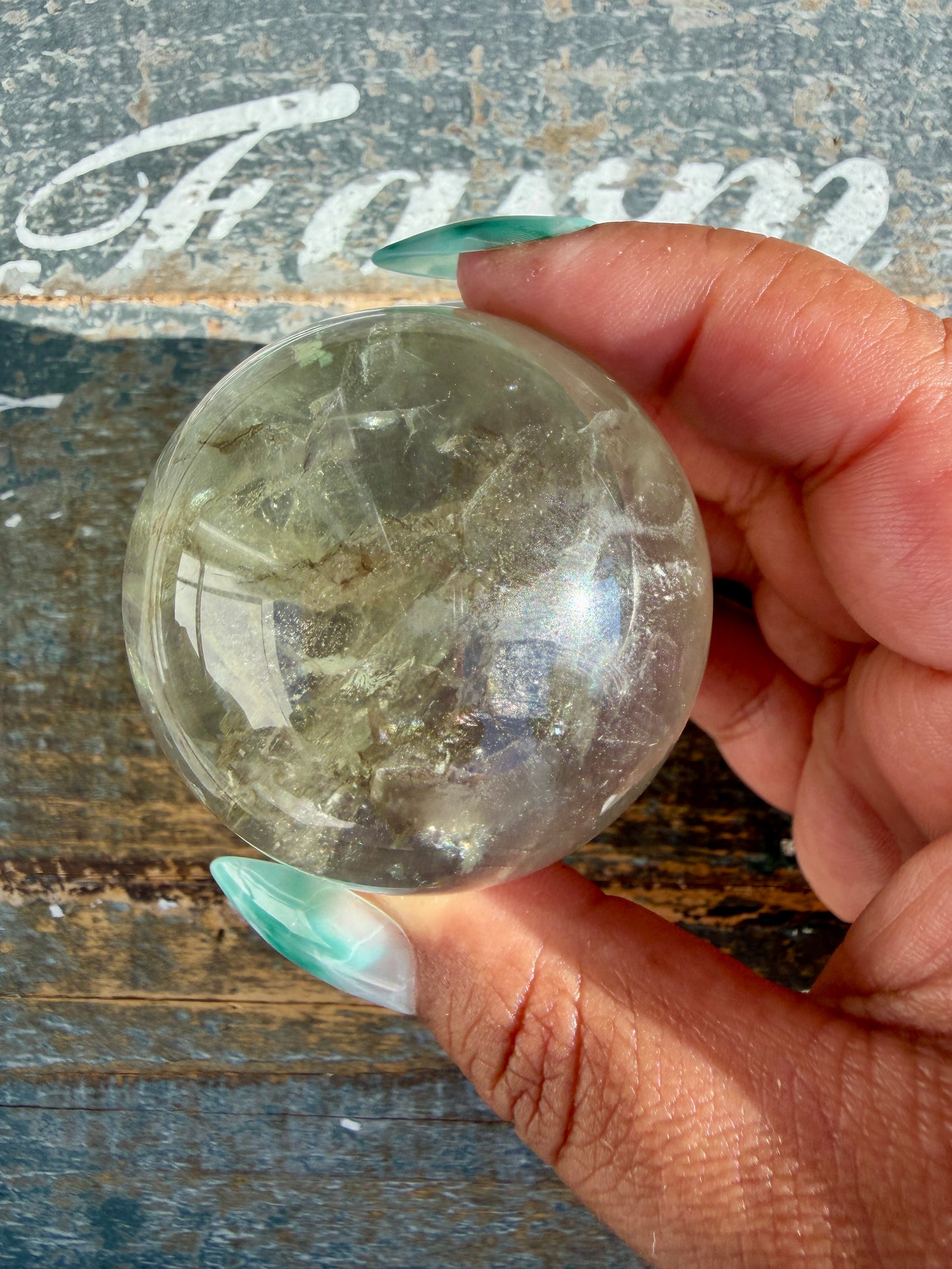 Gorgeous Stormy Water Fluorite Sphere | Opt 1