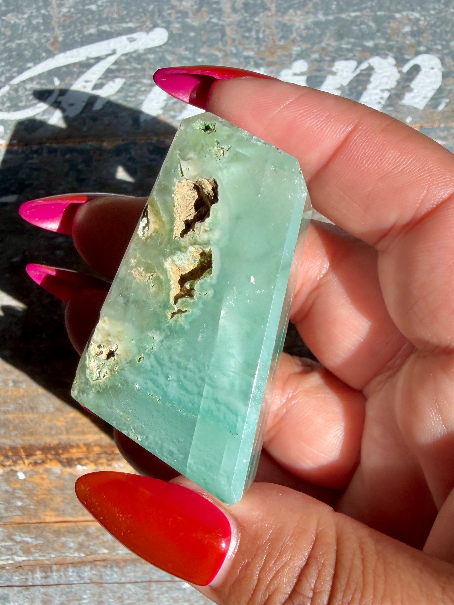 Gorgeous Optical Calcite + Moss Agate Combo Mineral Freeform From India | Opt 33