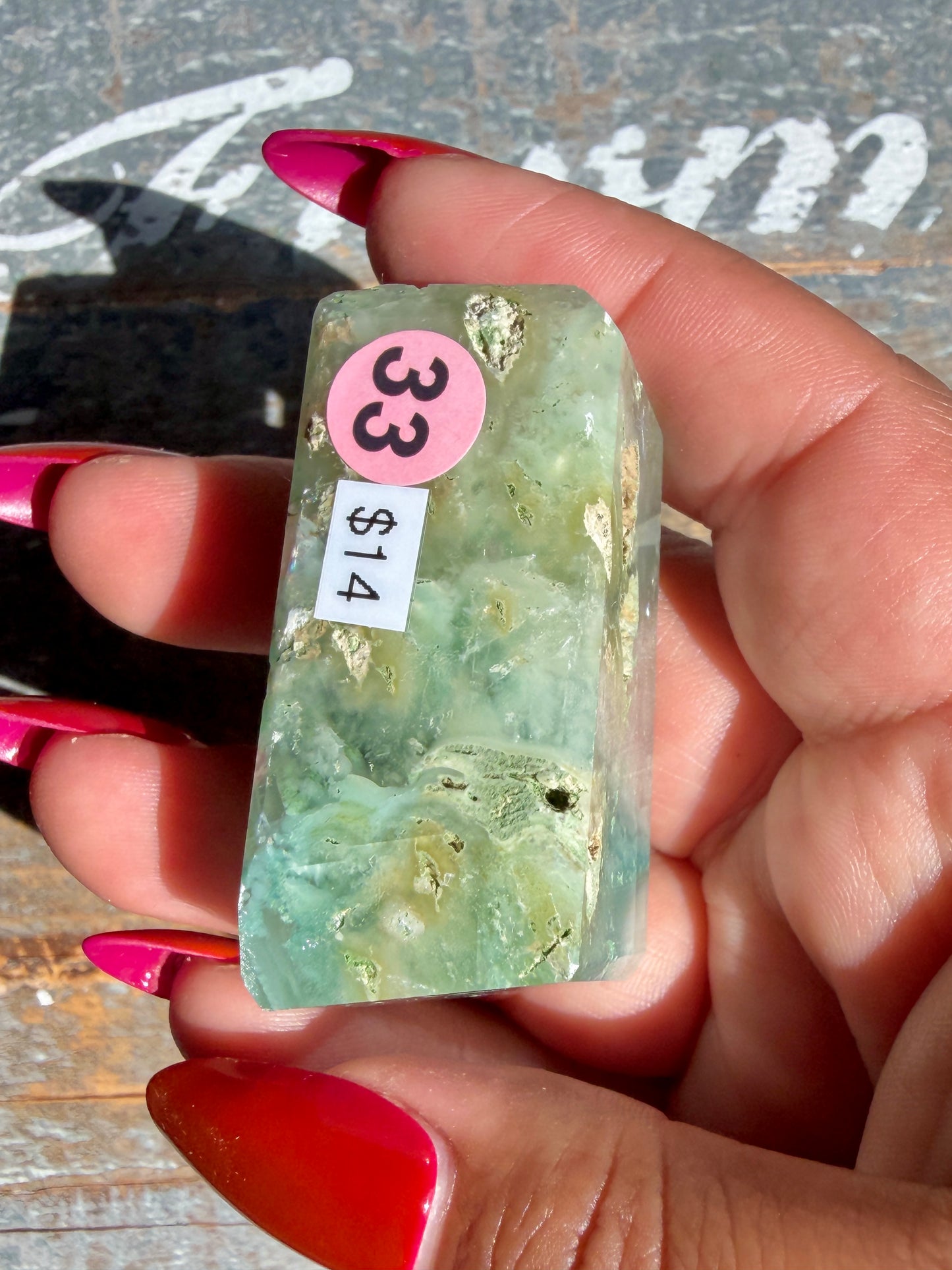 Gorgeous Optical Calcite + Moss Agate Combo Mineral Freeform From India | Opt 33