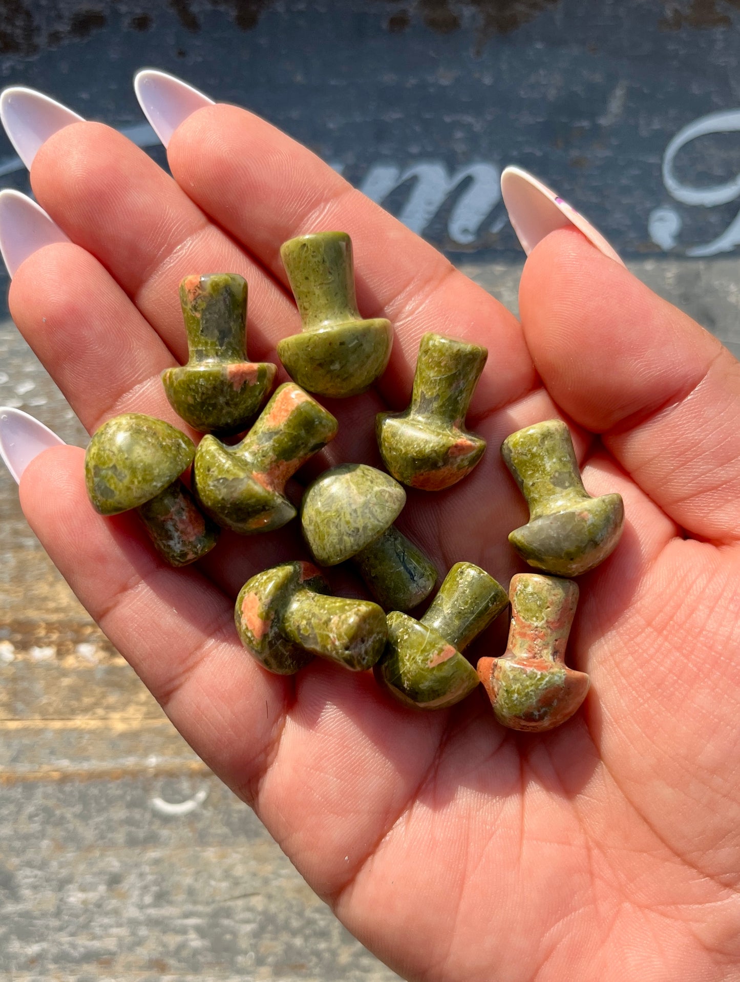 One (1) Adorable Mini Unakite Mushroom