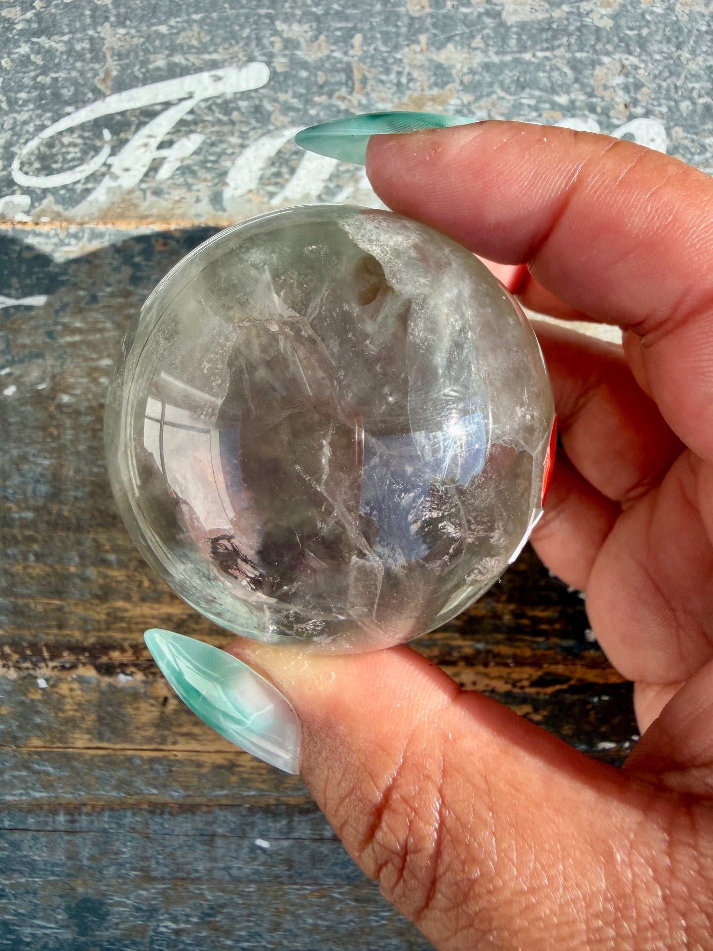 Gorgeous Stormy Water Fluorite Sphere | Opt 1