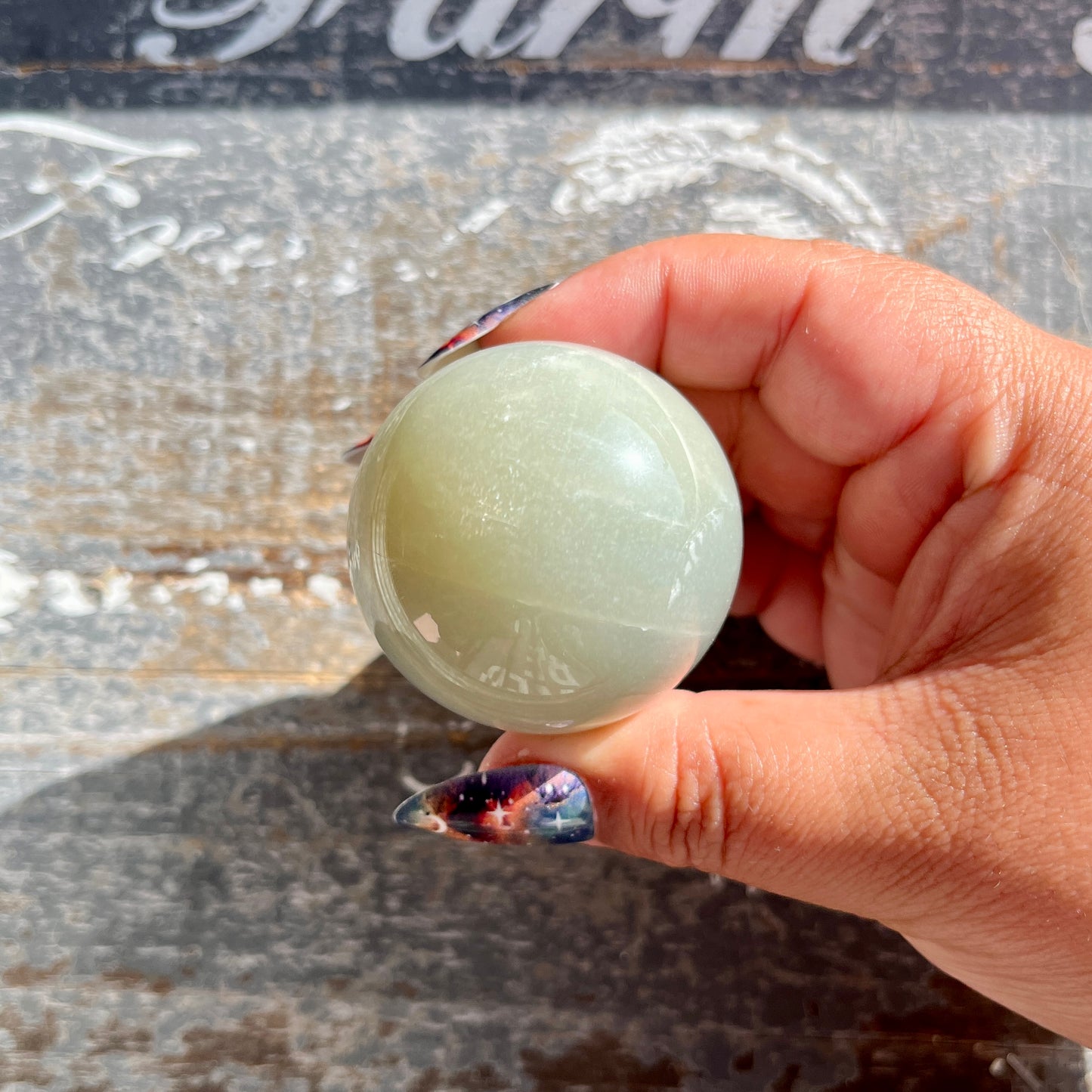 Gorgeous Sage Green Moonstone Sphere from Tanzania