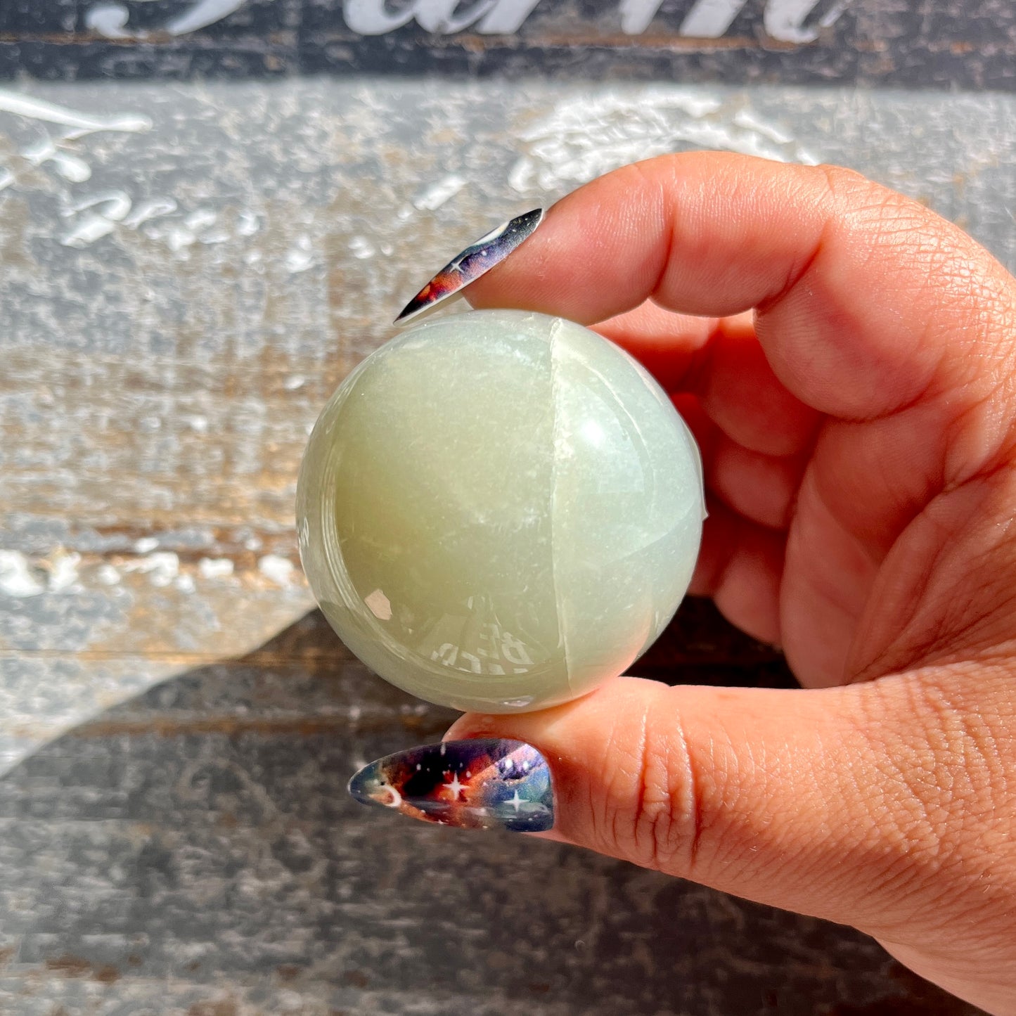 Gorgeous Sage Green Moonstone Sphere from Tanzania