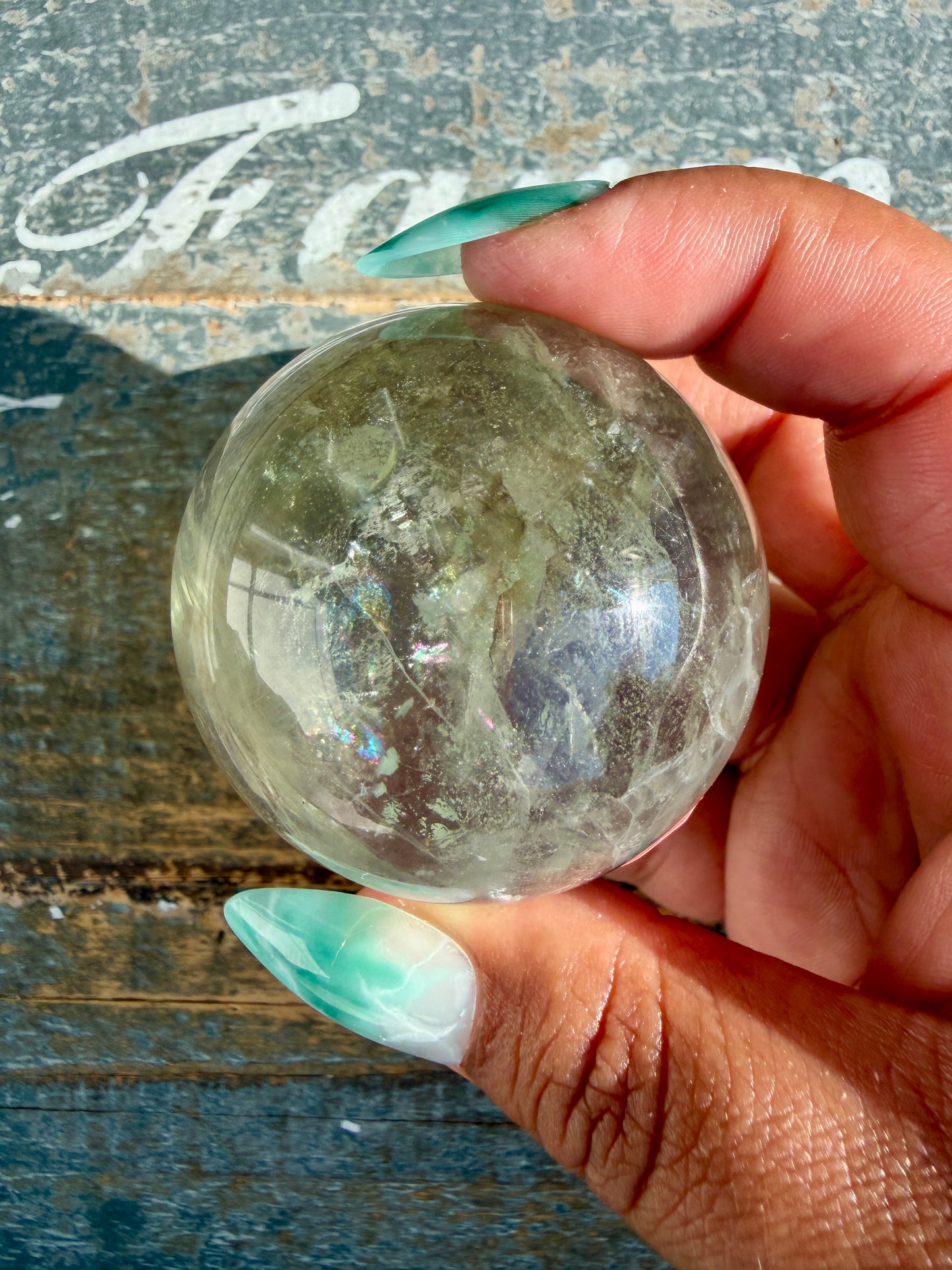 Gorgeous Stormy Water Fluorite Sphere | Opt 1