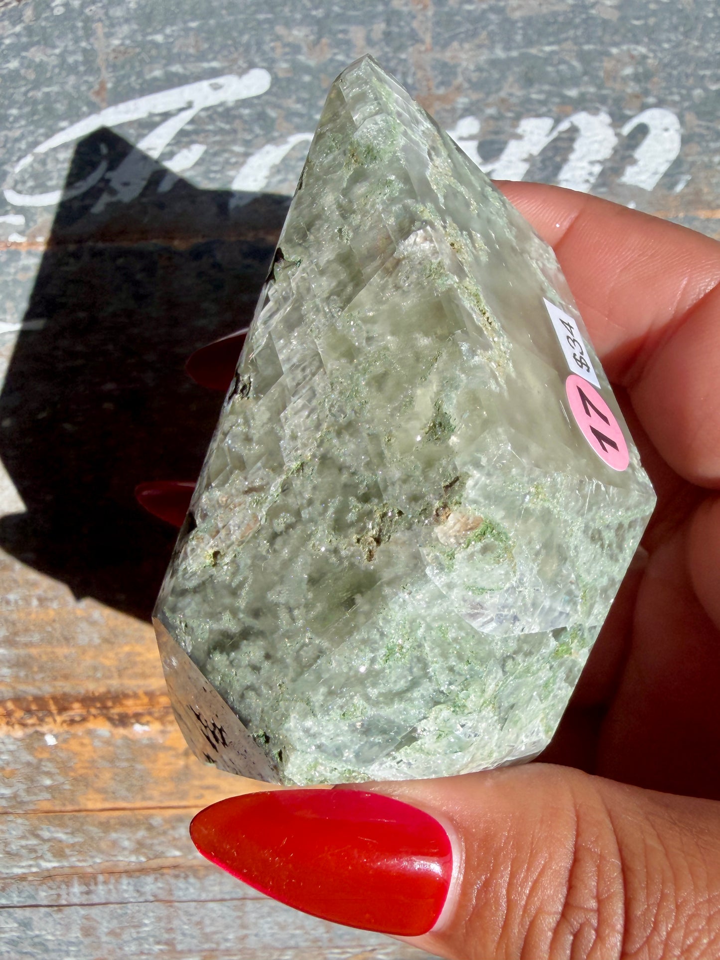 Gorgeous Optical Calcite + Moss Agate Combo Mineral Freeform From India | Opt 17