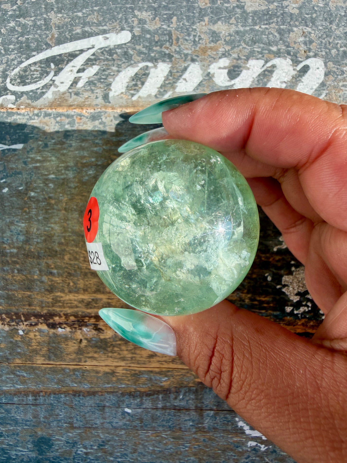 Gorgeous Stormy Water Fluorite Sphere | Opt 3
