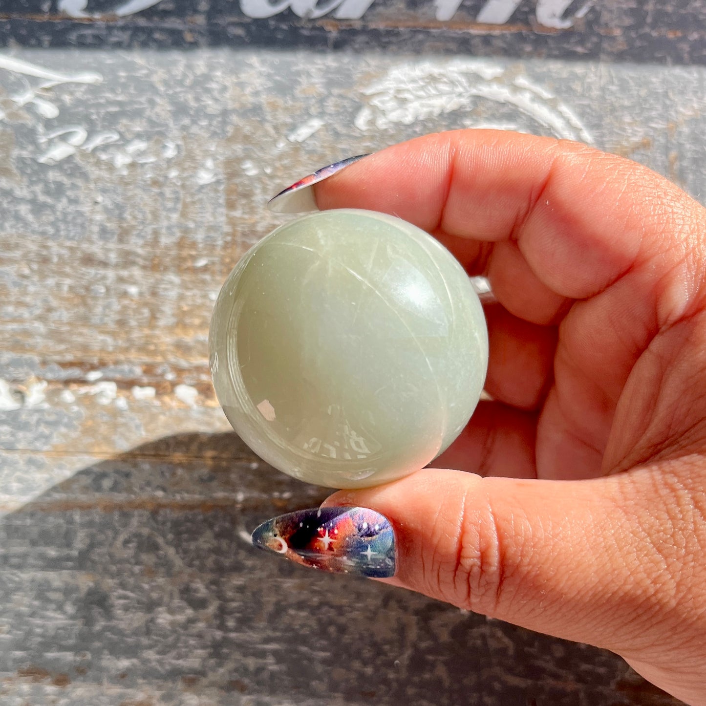 Gorgeous Sage Green Moonstone Sphere from Tanzania