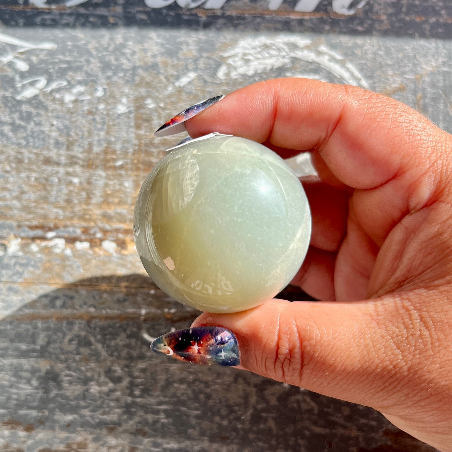 Gorgeous Sage Green Moonstone Sphere from Tanzania