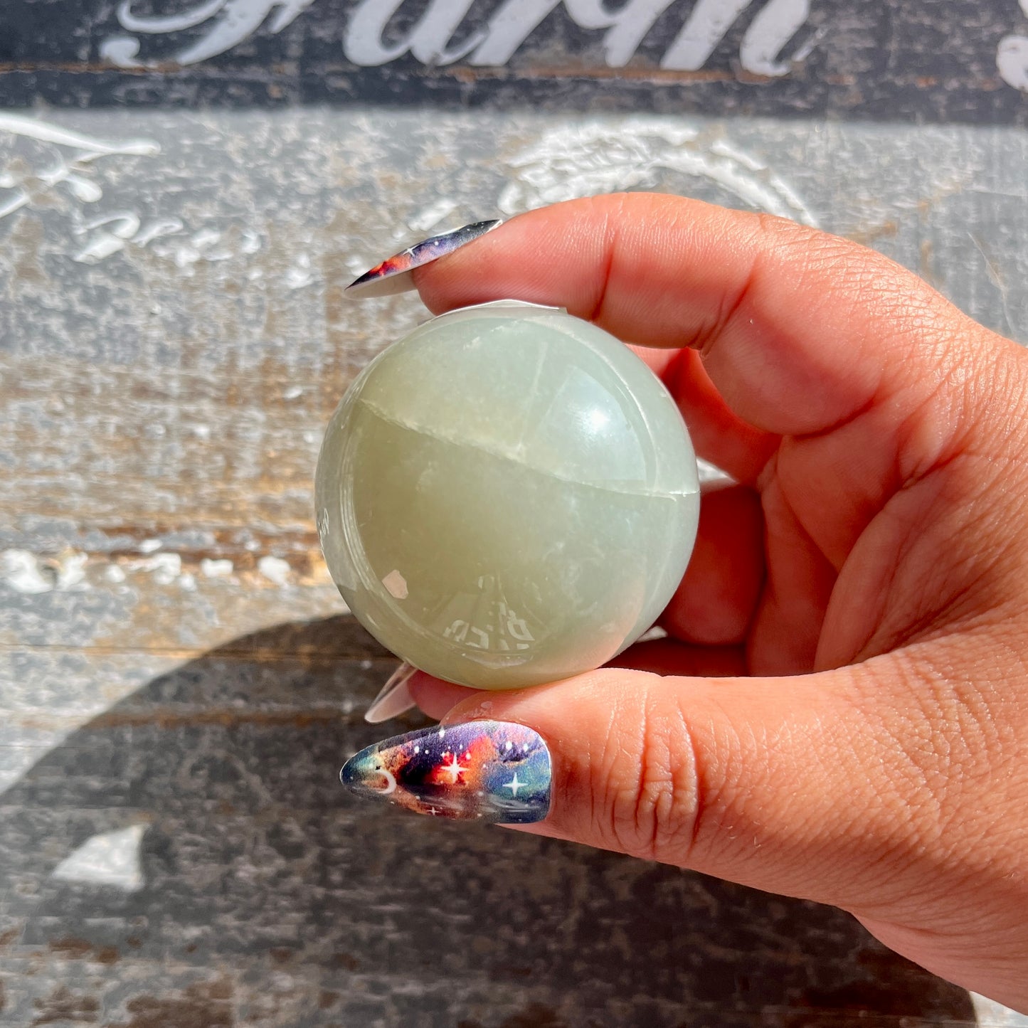 Gorgeous Sage Green Moonstone Sphere from Tanzania