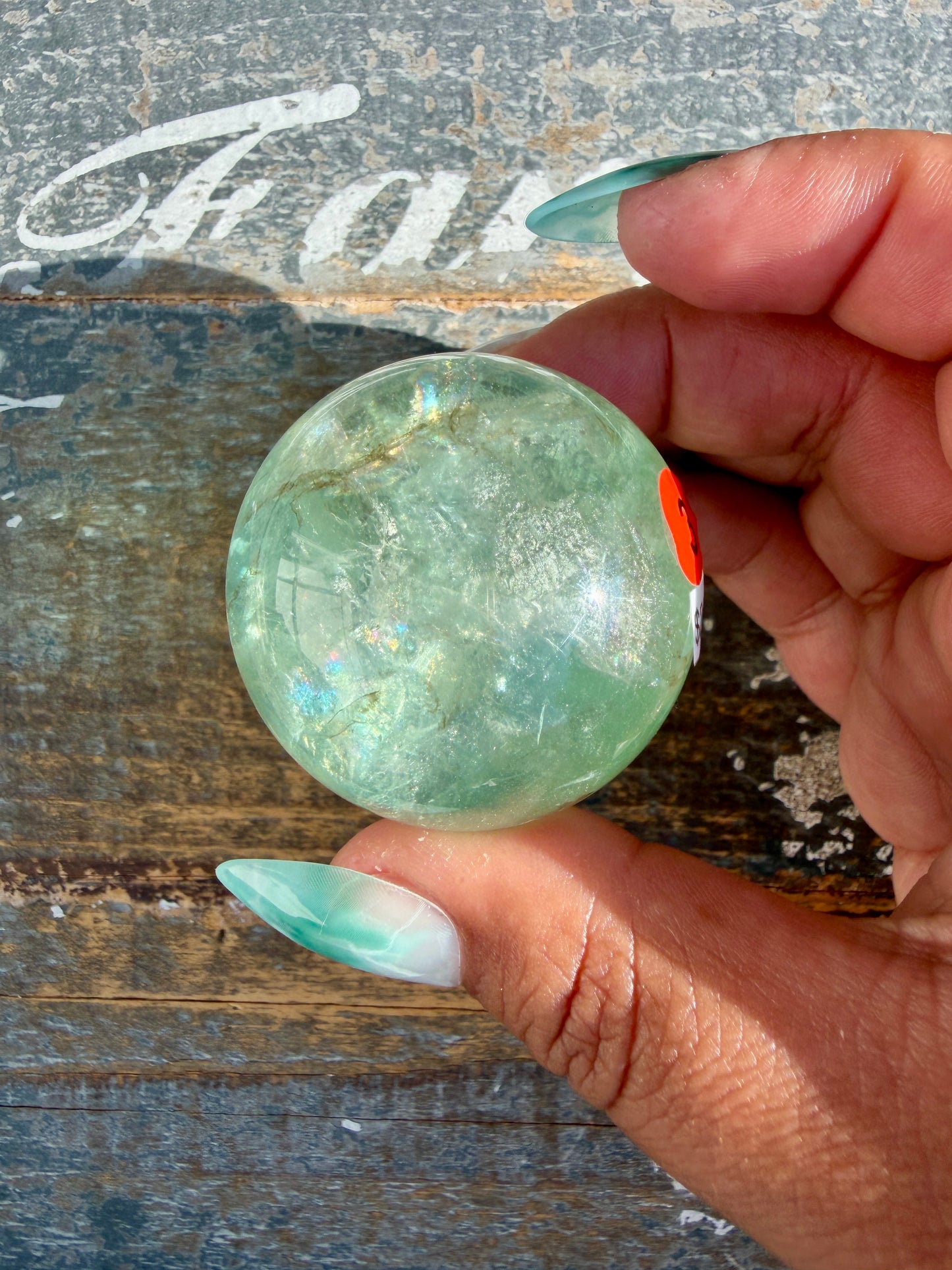Gorgeous Stormy Water Fluorite Sphere | Opt 3