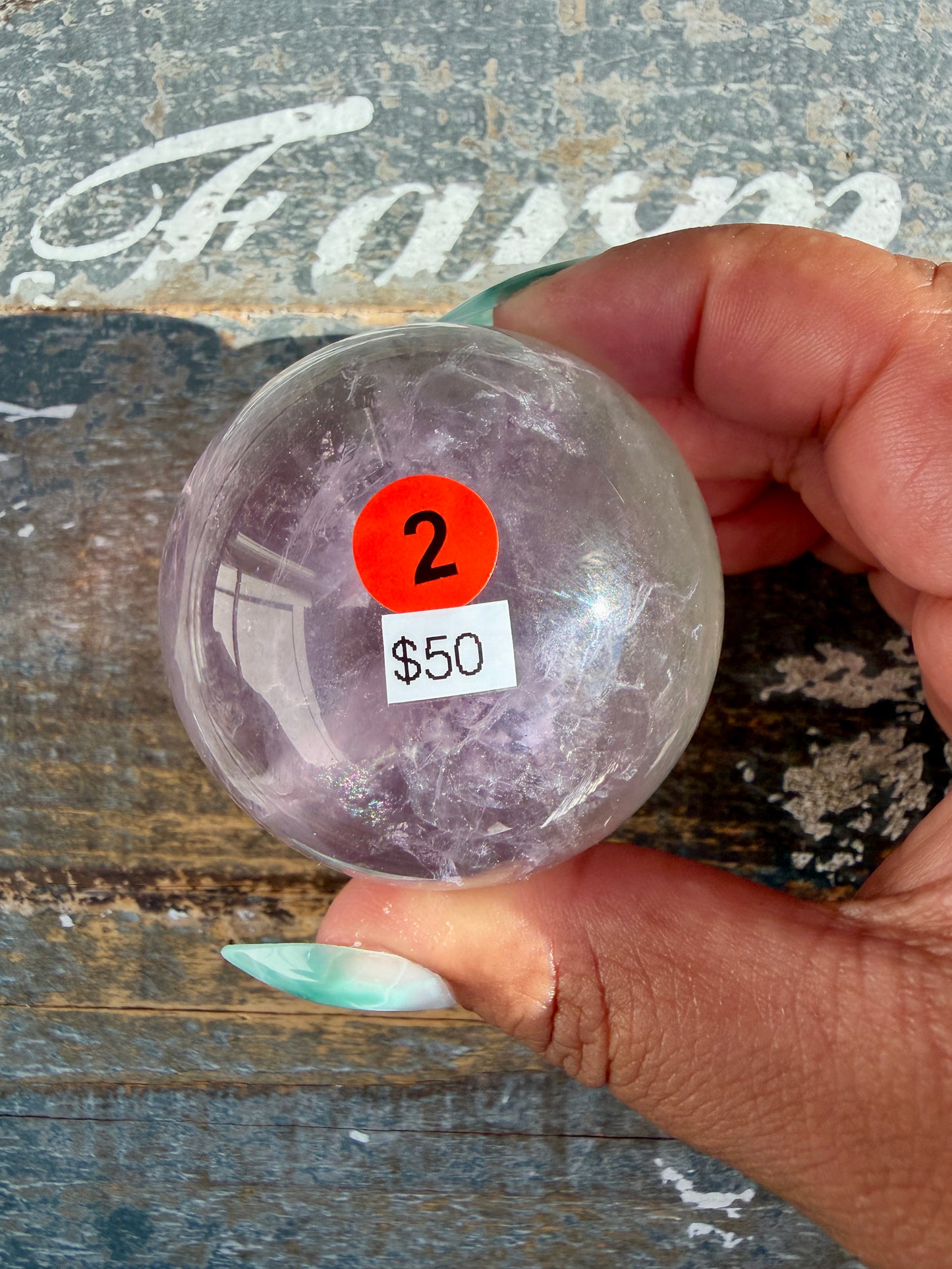 Gorgeous Stormy Water Fluorite Sphere | Opt 2