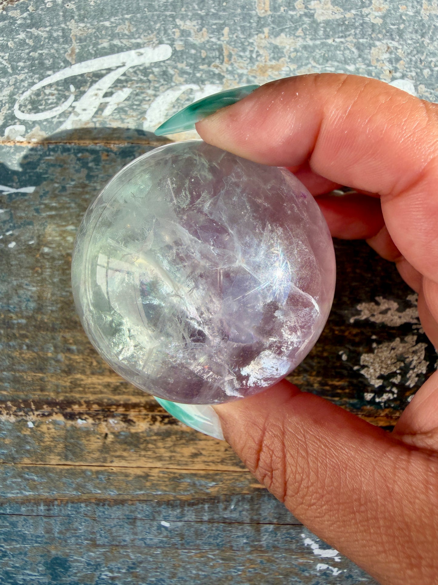 Gorgeous Stormy Water Fluorite Sphere | Opt 2