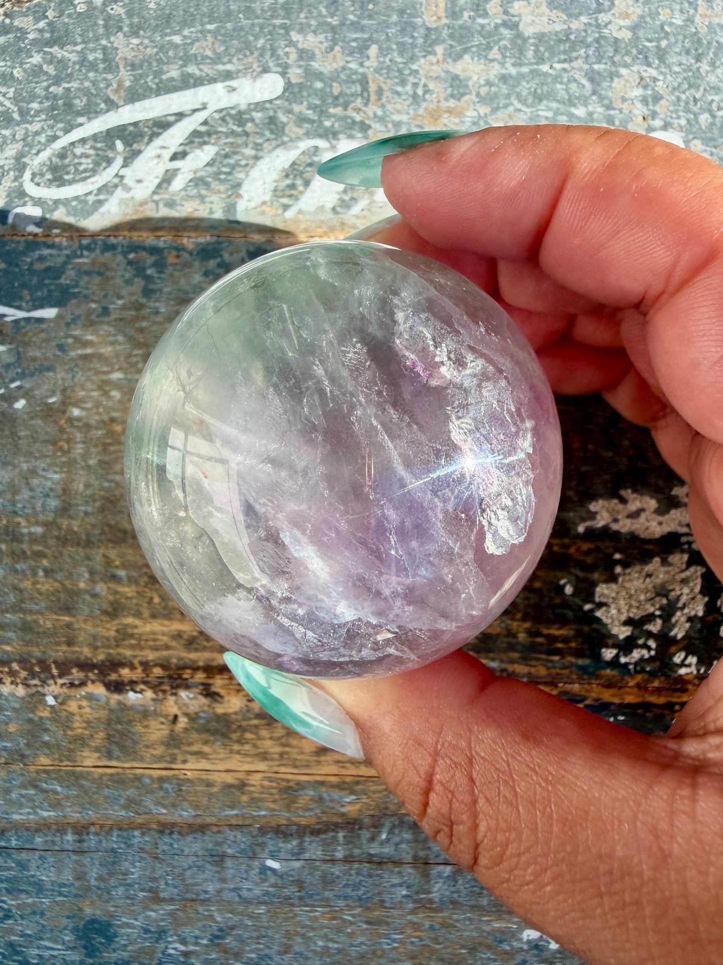 Gorgeous Stormy Water Fluorite Sphere | Opt 2