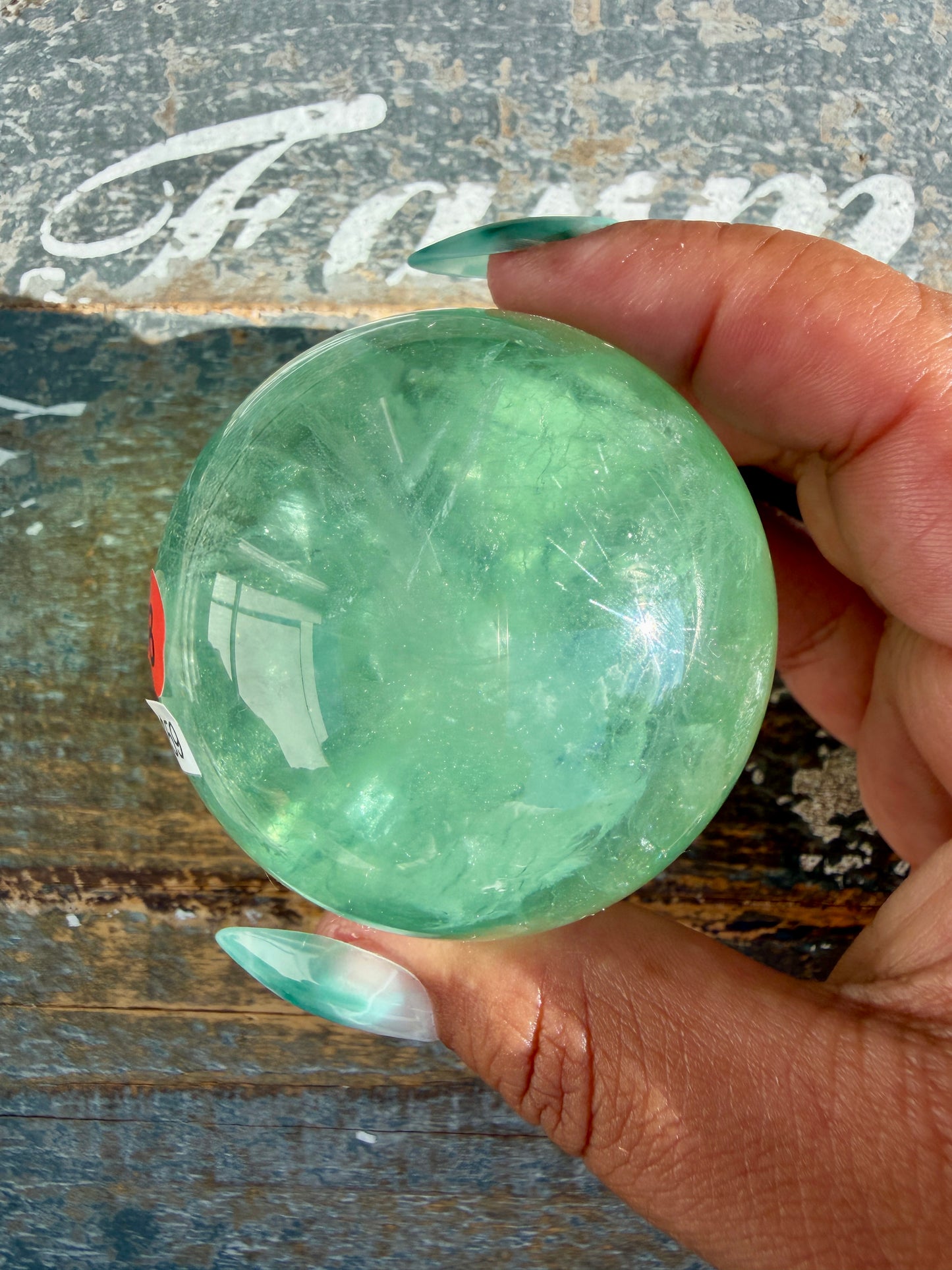 Gorgeous Stormy Water Fluorite Sphere | Opt 8