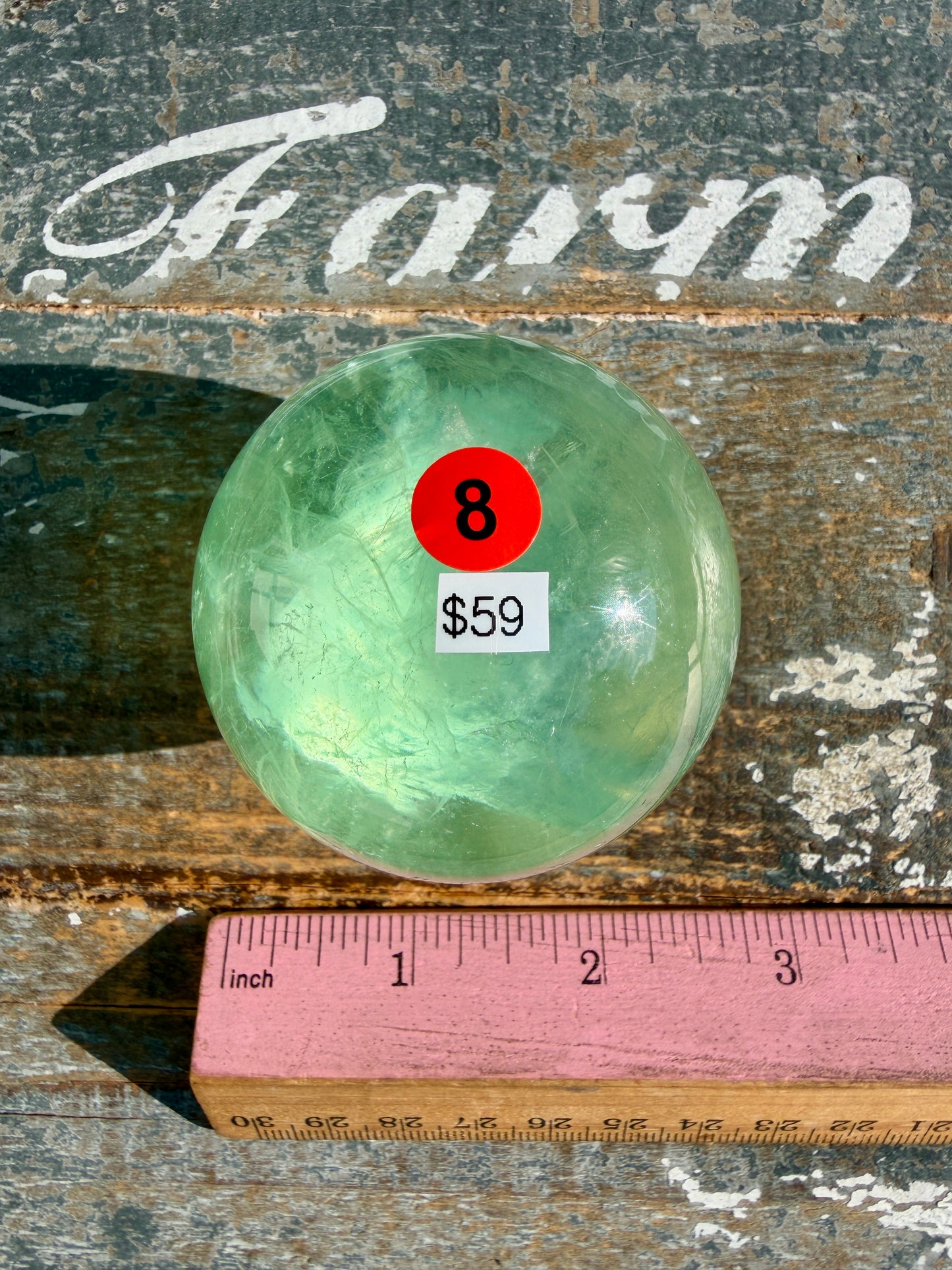 Gorgeous Stormy Water Fluorite Sphere | Opt 8
