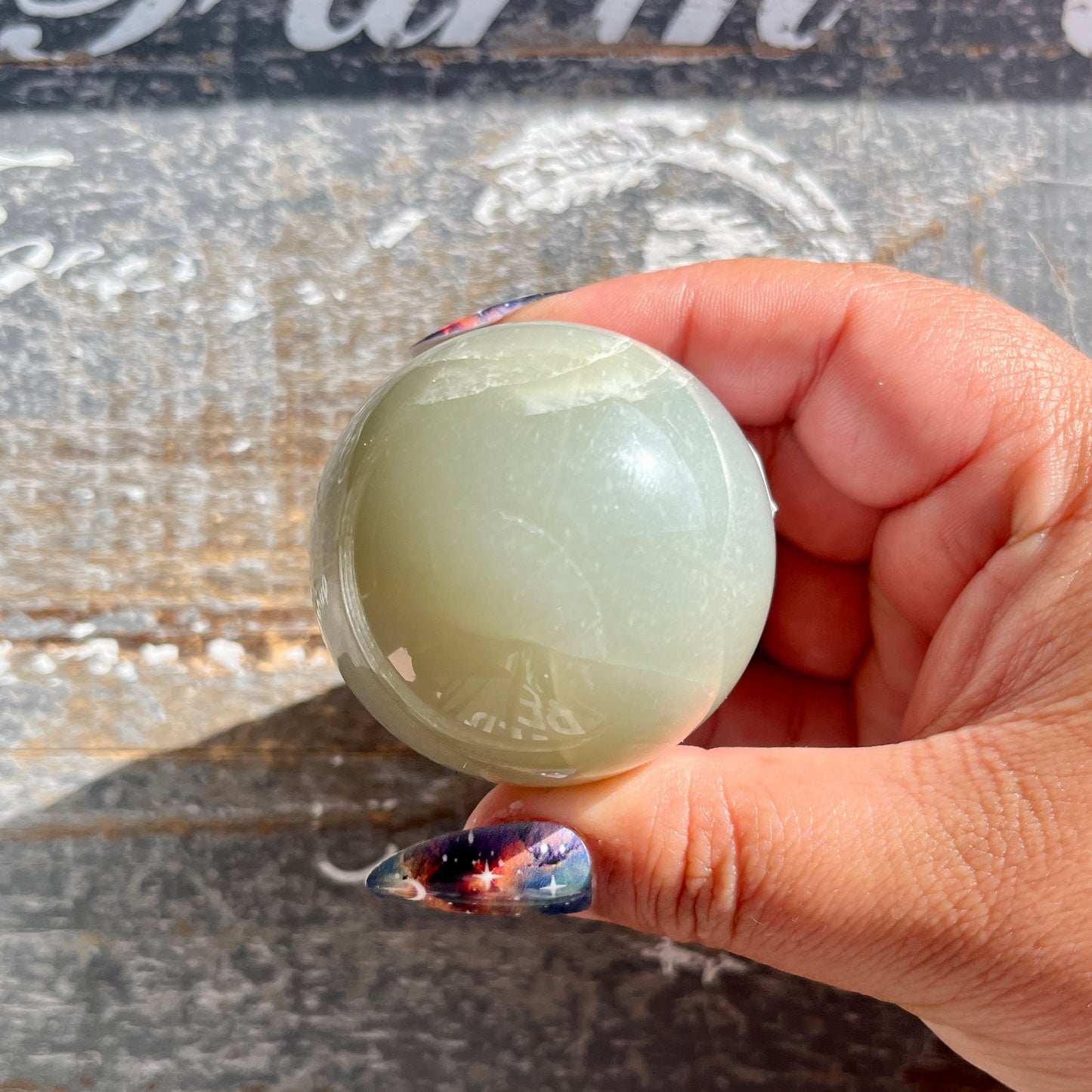 Gorgeous Sage Green Moonstone Sphere from Tanzania