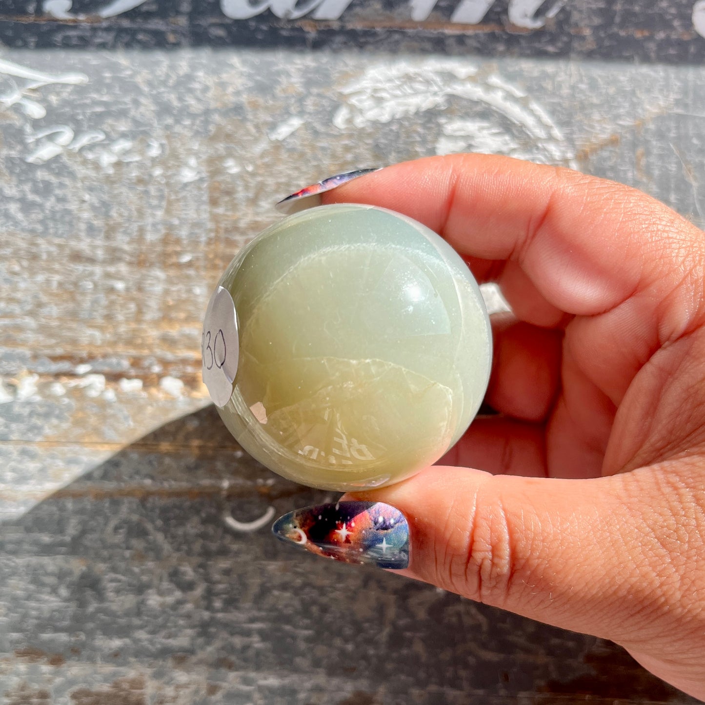 Gorgeous Sage Green Moonstone Sphere from Tanzania