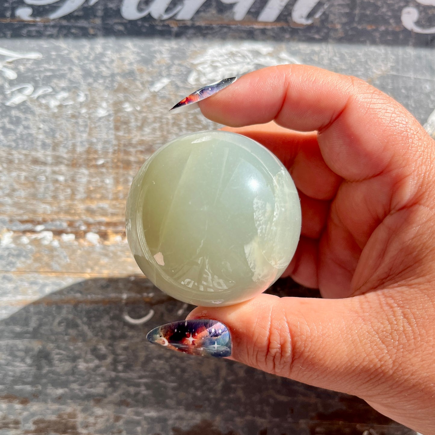 Gorgeous Sage Green Moonstone Sphere from Tanzania