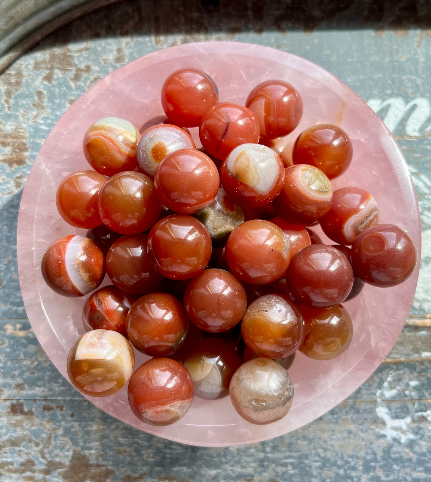 One (1) Gorgeous Cherry Tomato Carnelian Mini Sphere