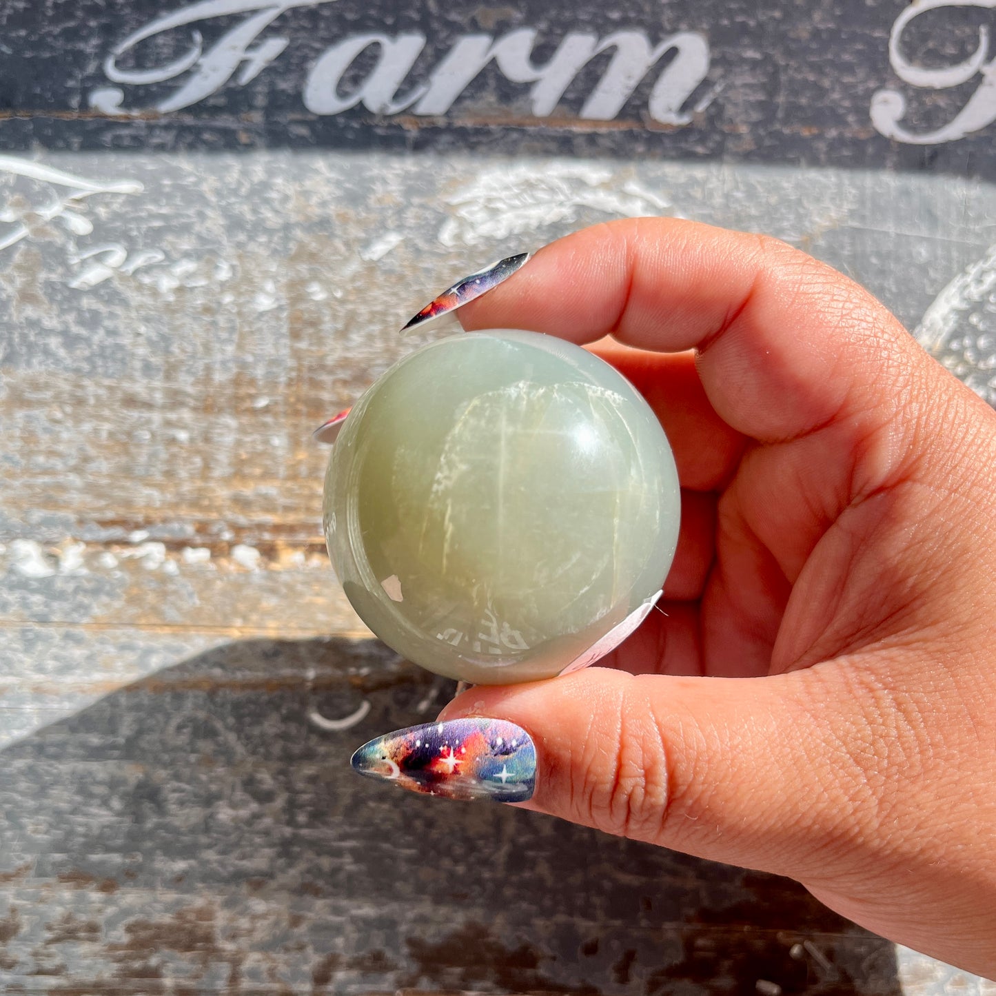 Gorgeous Sage Green Moonstone Sphere from Tanzania