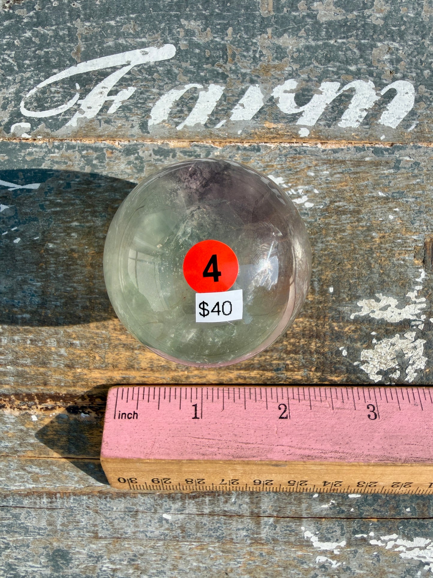 Gorgeous Stormy Water Fluorite Sphere | Opt 4