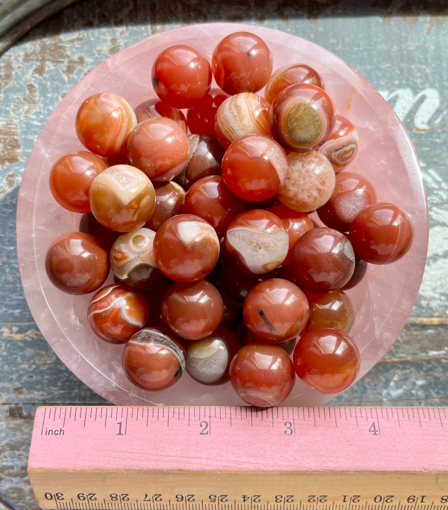 One (1) Gorgeous Cherry Tomato Carnelian Mini Sphere