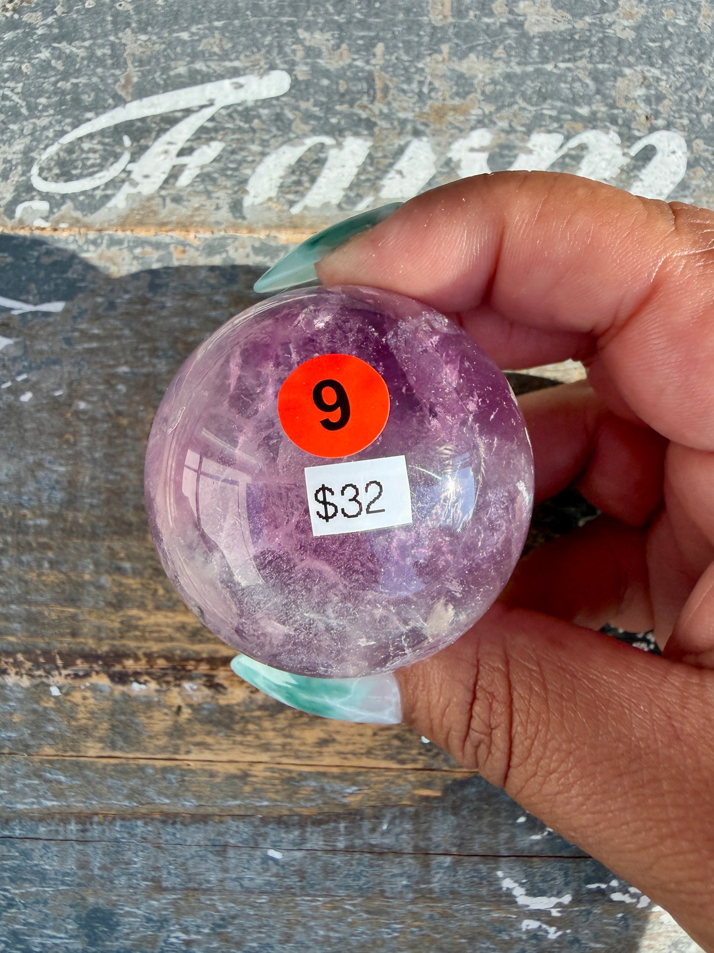 Gorgeous Stormy Water Fluorite Sphere | Opt 9