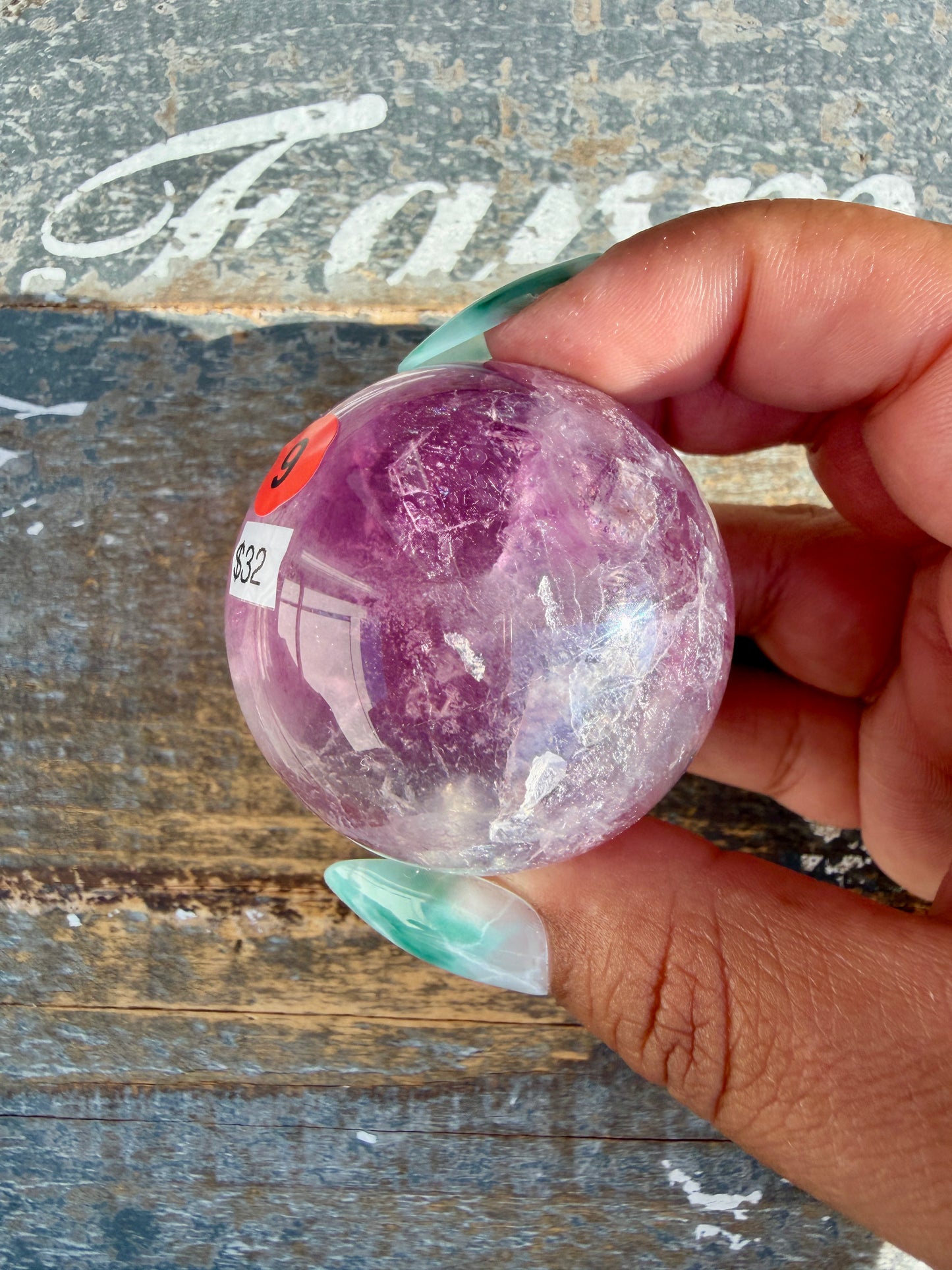 Gorgeous Stormy Water Fluorite Sphere | Opt 9