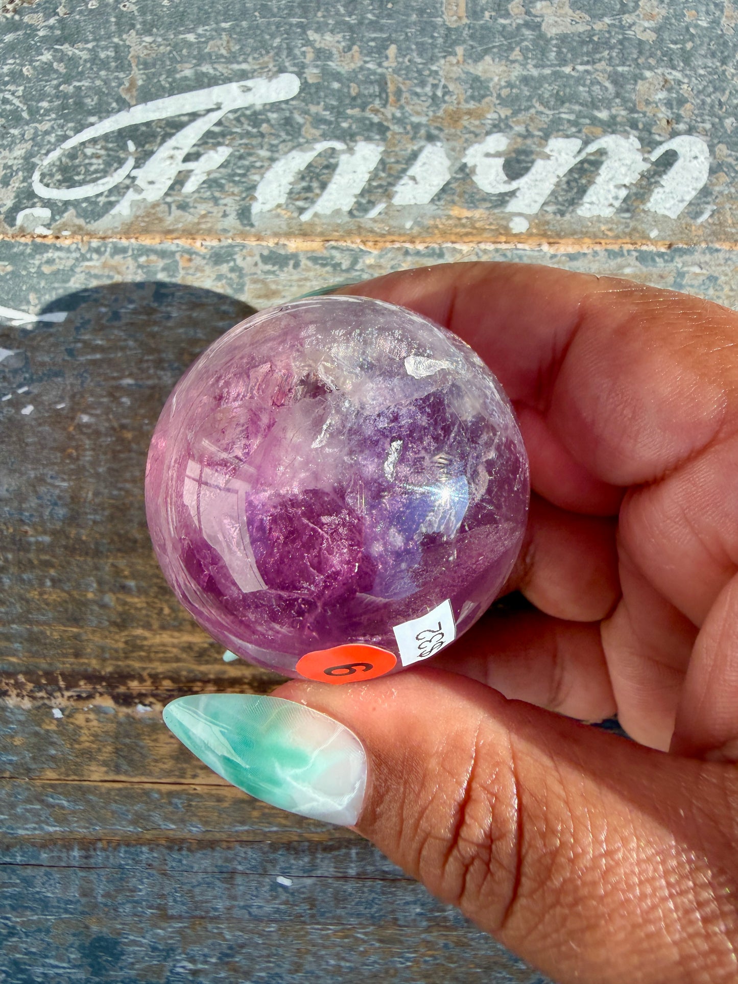Gorgeous Stormy Water Fluorite Sphere | Opt 9