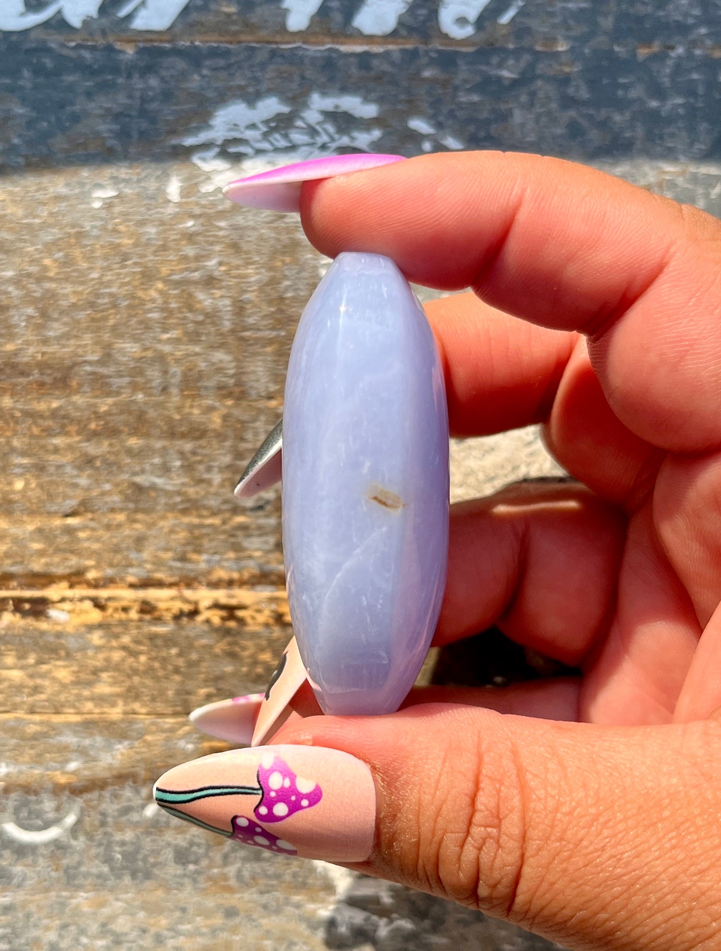 Gorgeous Blue Lace Agate Palm Stone