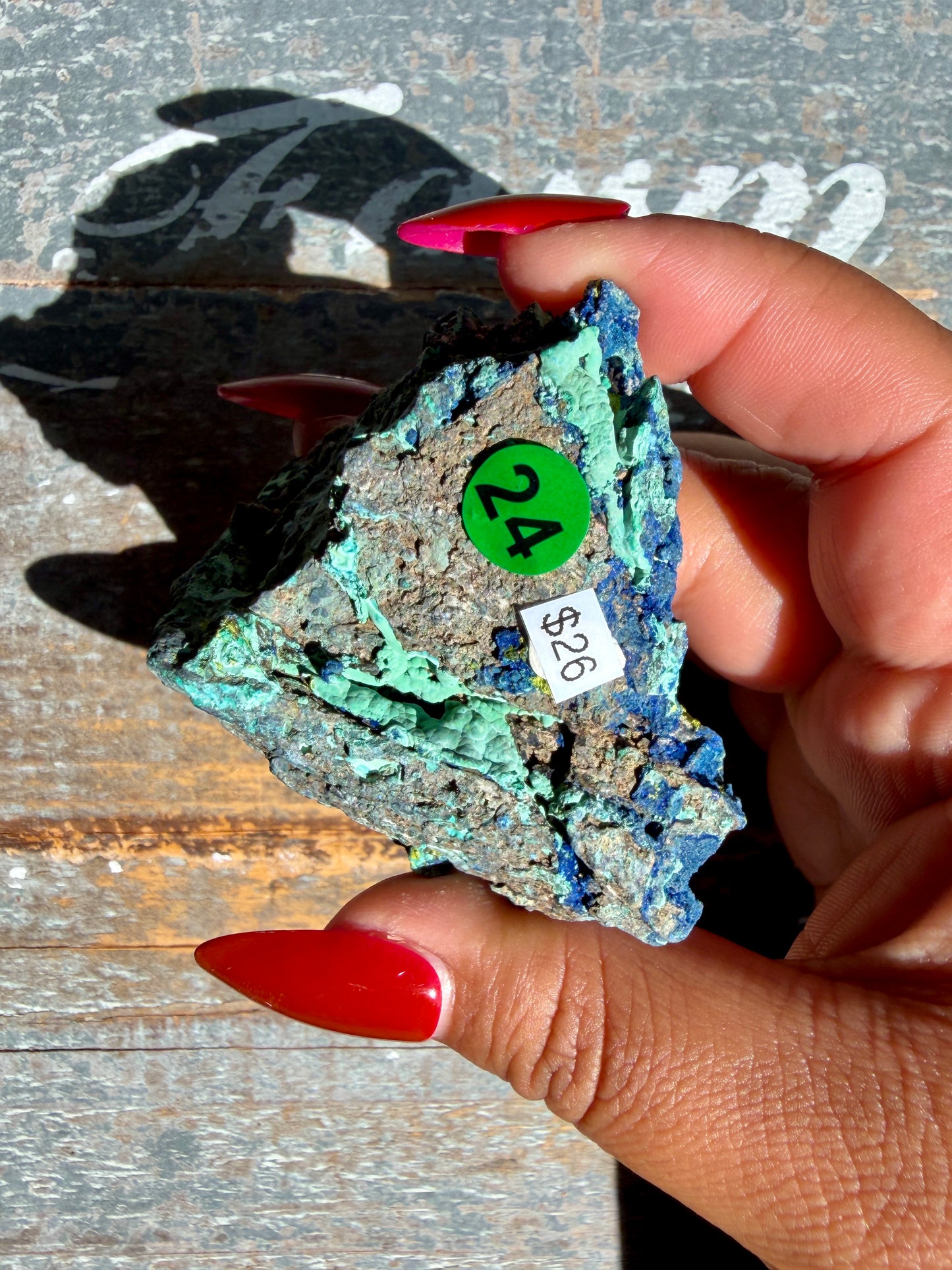 Gorgeous Malachite + Azurite on Matrix Specimen | Opt 24