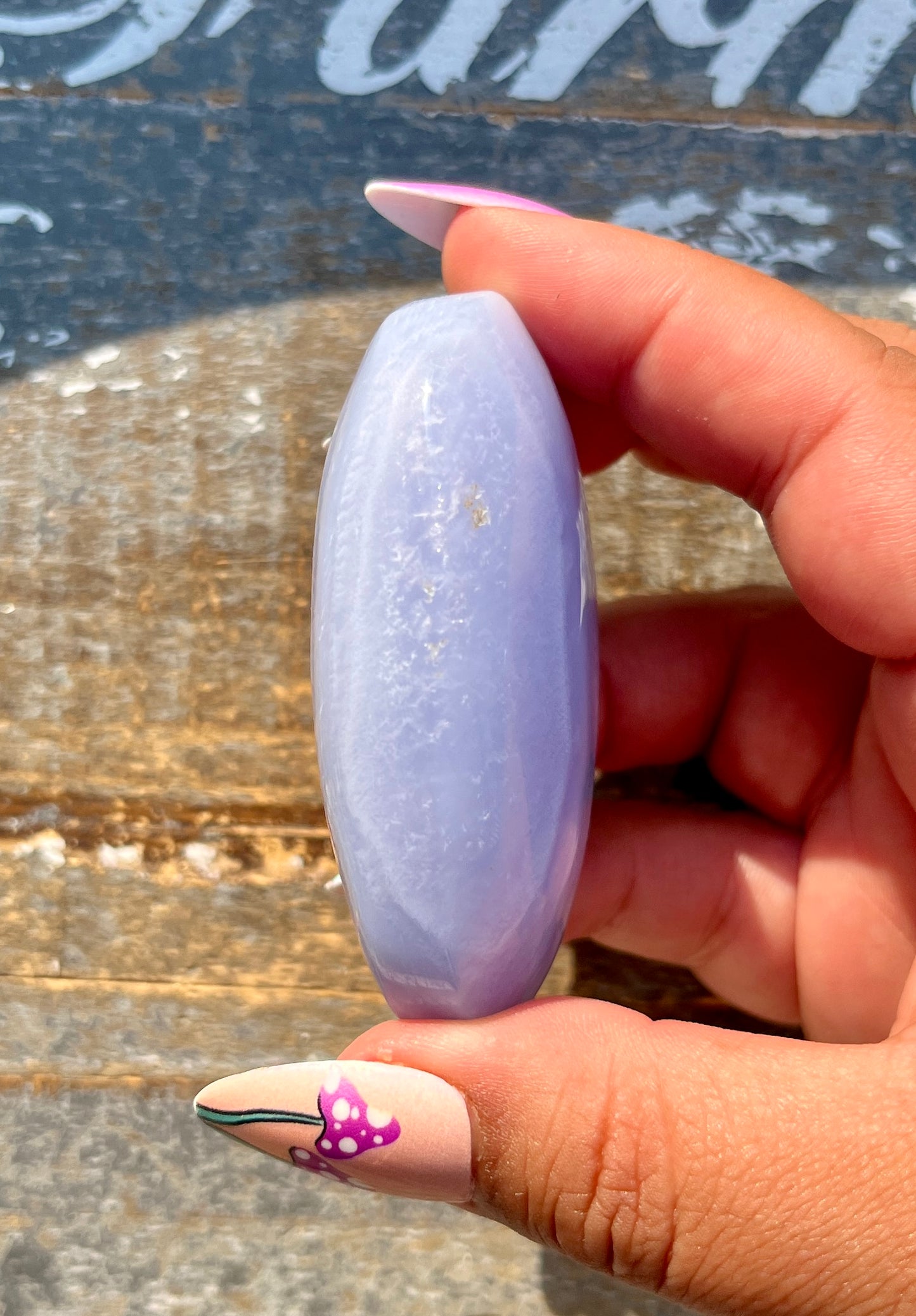 Gorgeous Blue Lace Agate Palm Stone