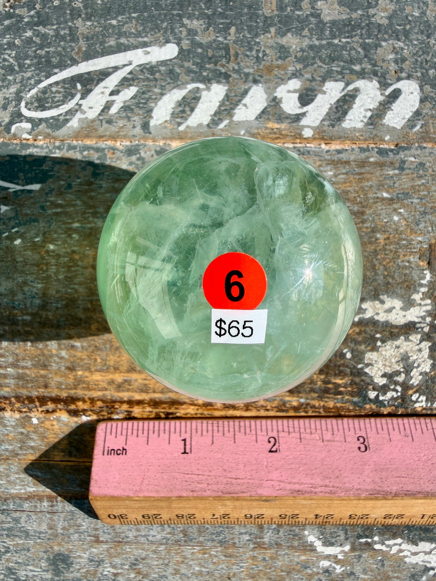 Gorgeous Stormy Water Fluorite Sphere | Opt 6