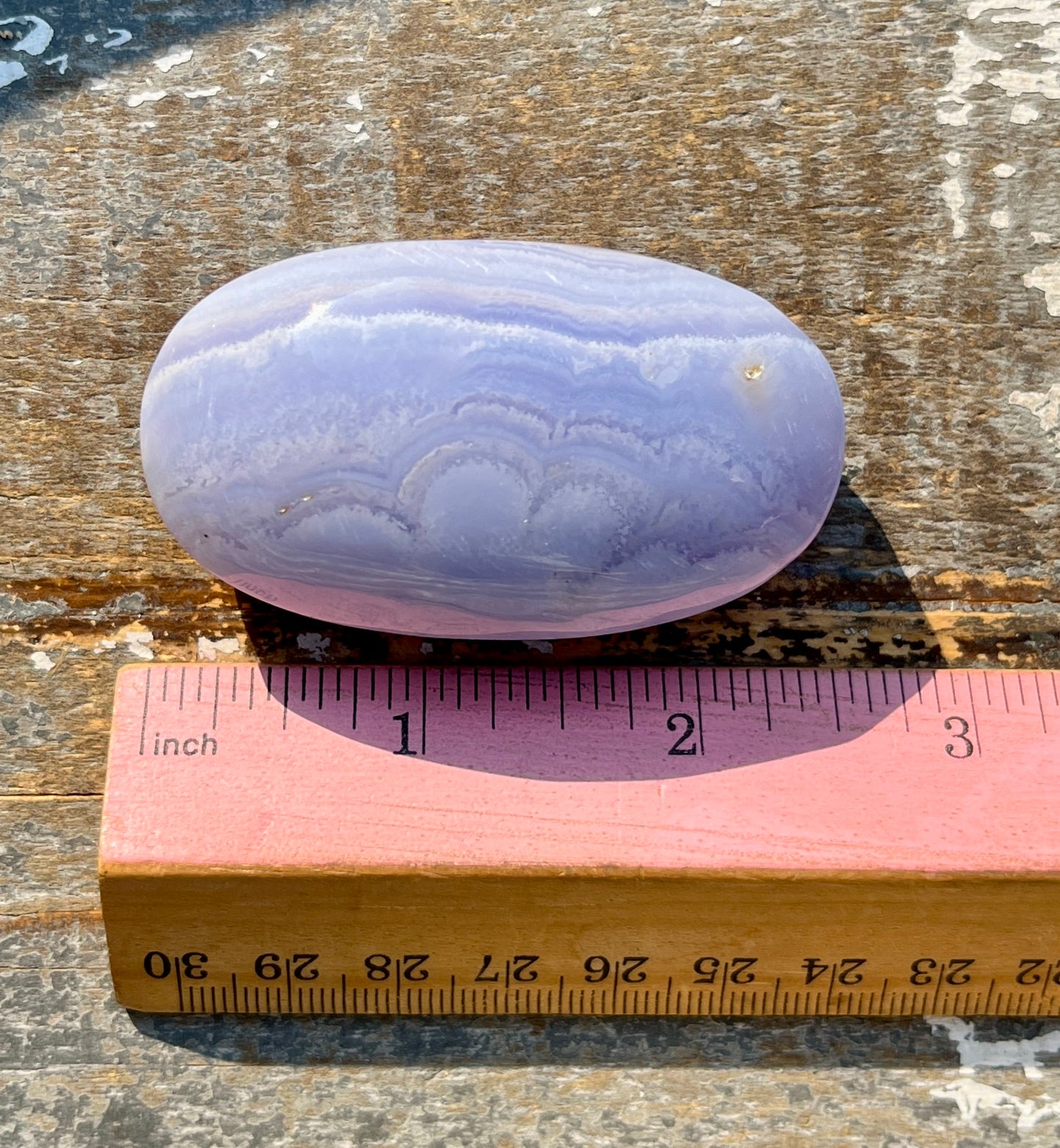 Gorgeous Blue Lace Agate Palm Stone