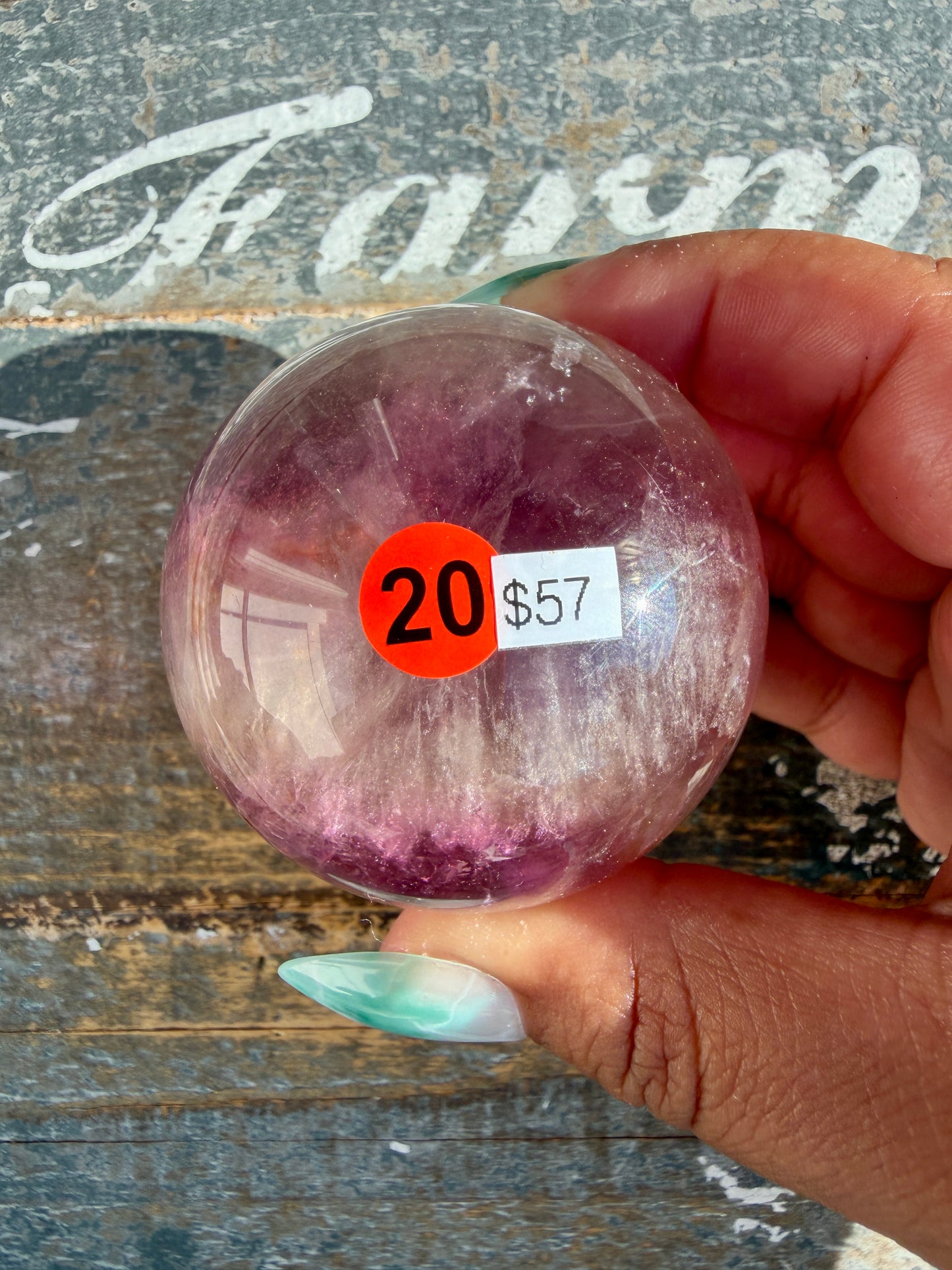 Gorgeous Stormy Water Fluorite Sphere | Opt 20