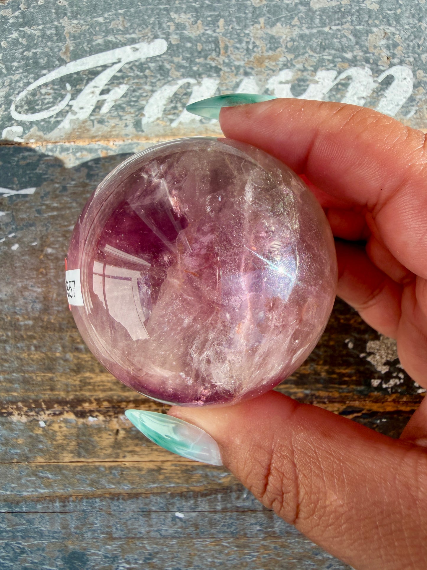 Gorgeous Stormy Water Fluorite Sphere | Opt 20