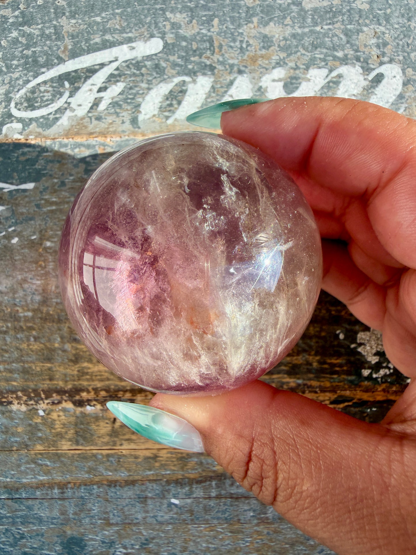Gorgeous Stormy Water Fluorite Sphere | Opt 20