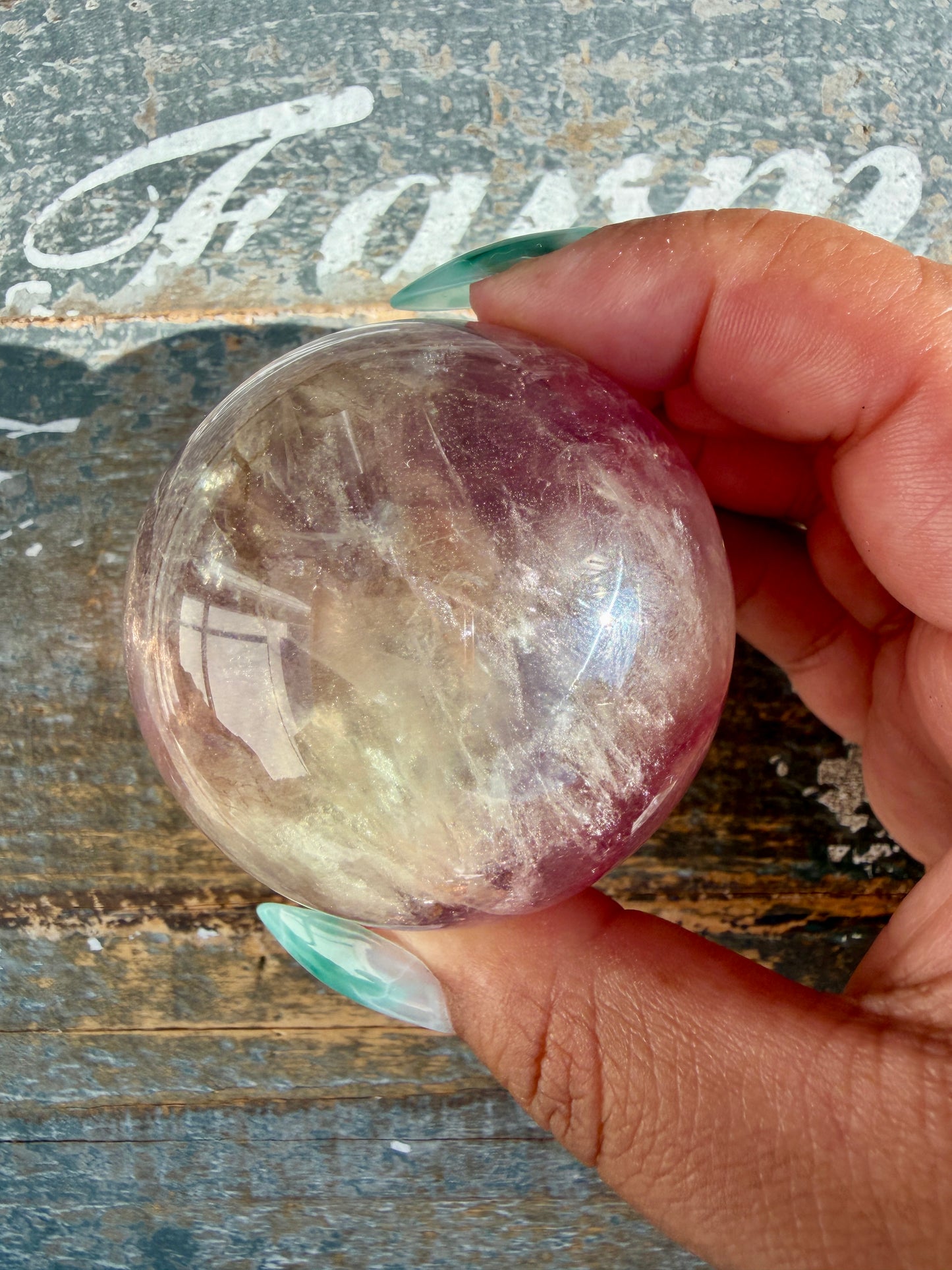 Gorgeous Stormy Water Fluorite Sphere | Opt 20