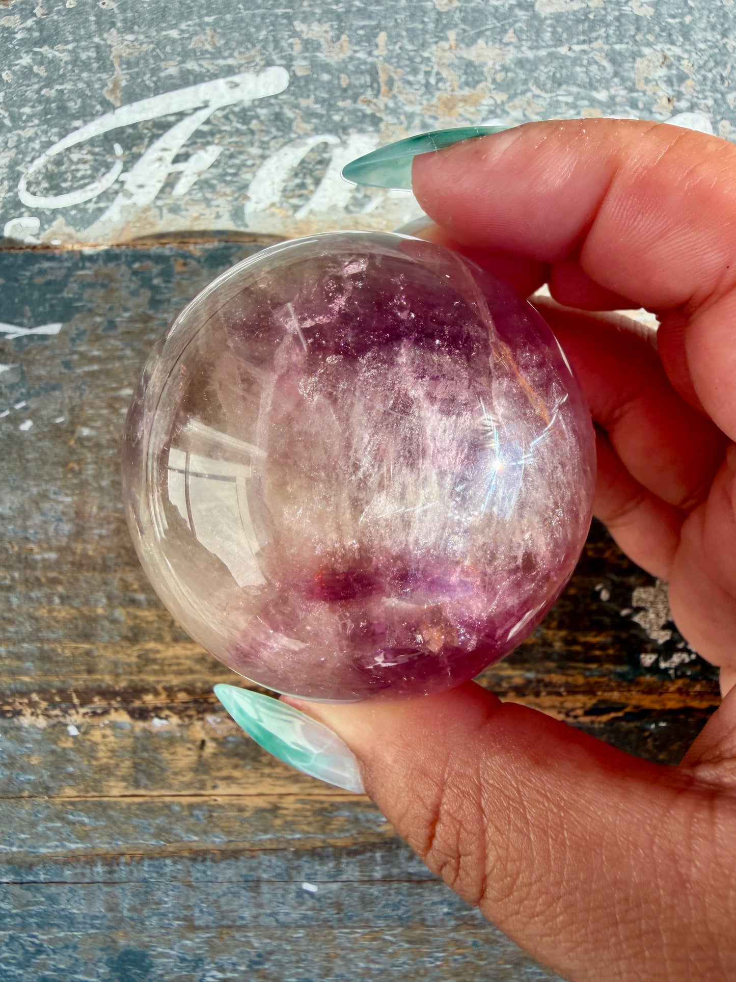 Gorgeous Stormy Water Fluorite Sphere | Opt 20