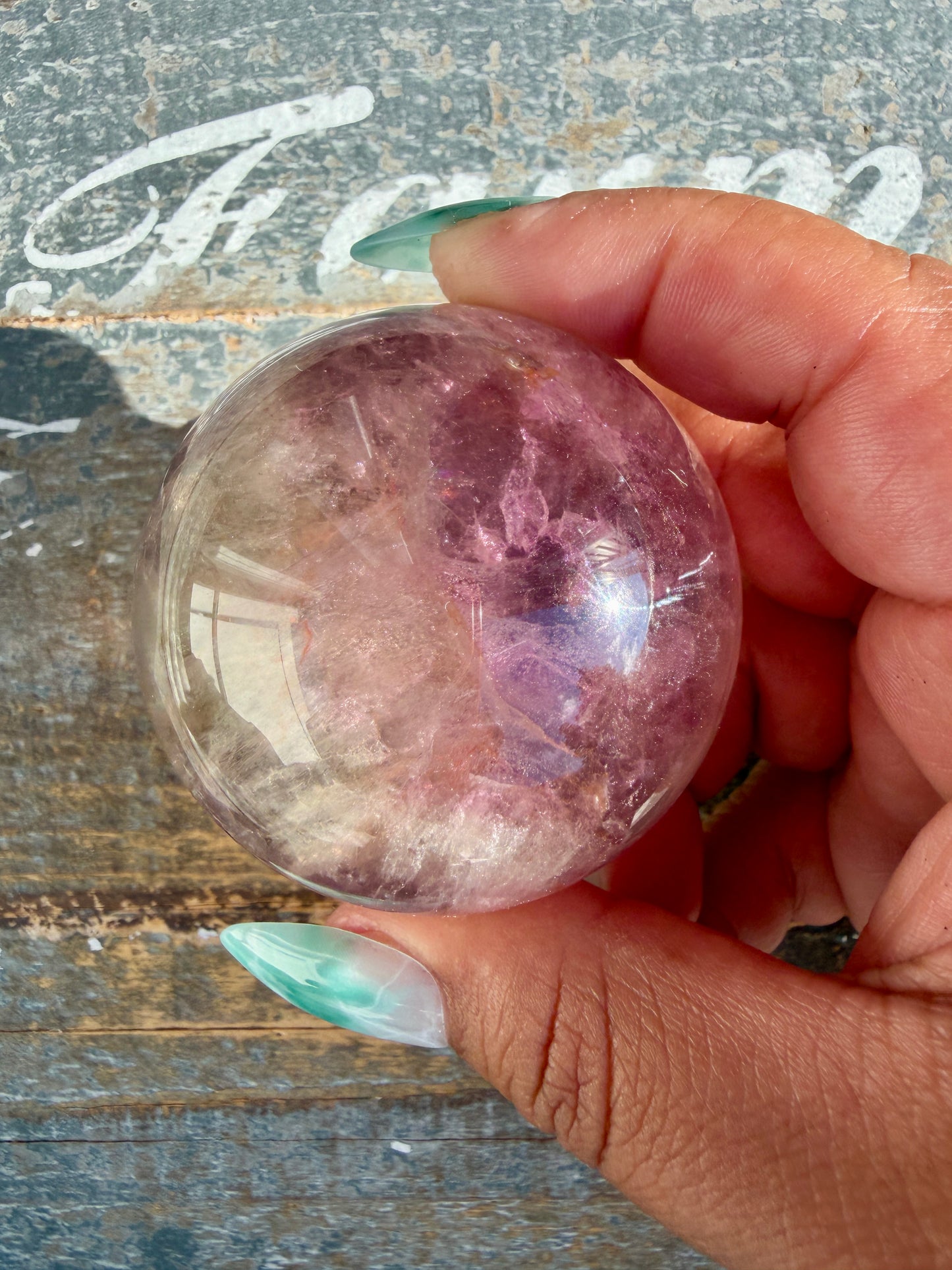 Gorgeous Stormy Water Fluorite Sphere | Opt 20