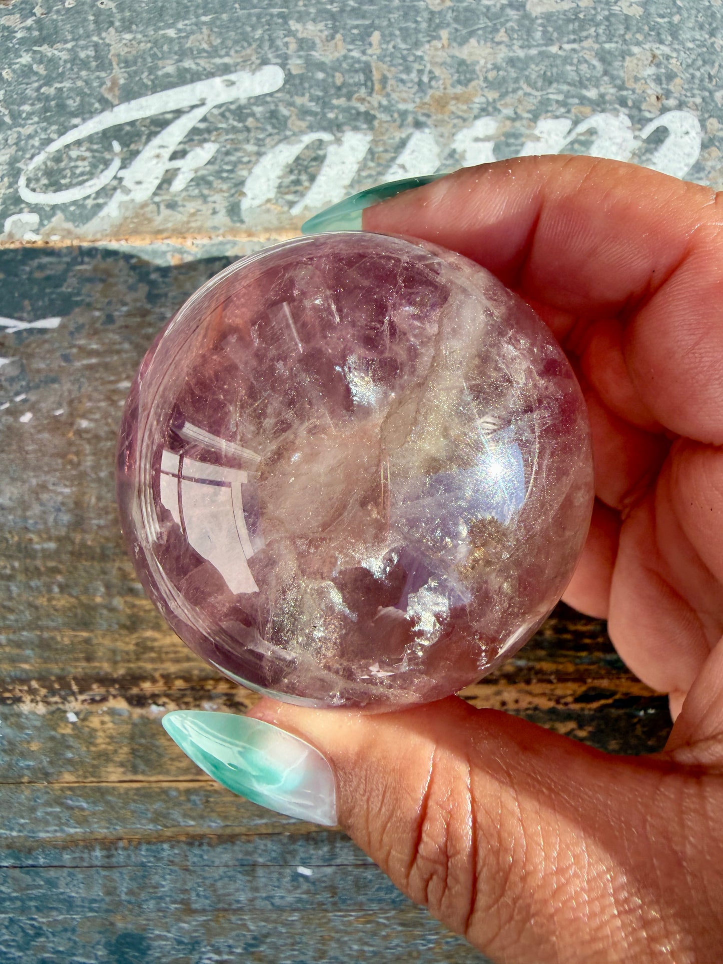 Gorgeous Stormy Water Fluorite Sphere | Opt 20